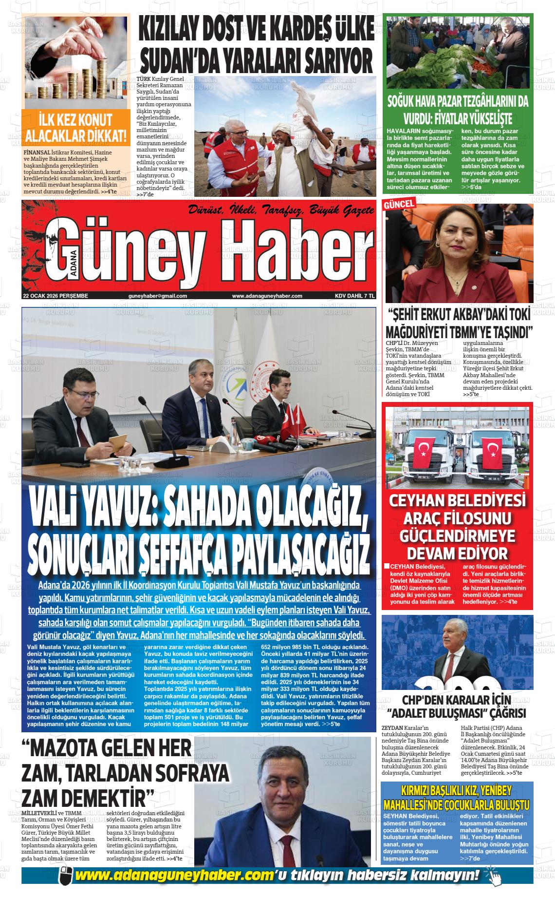 Adana Guneyhaber 22.01.2026