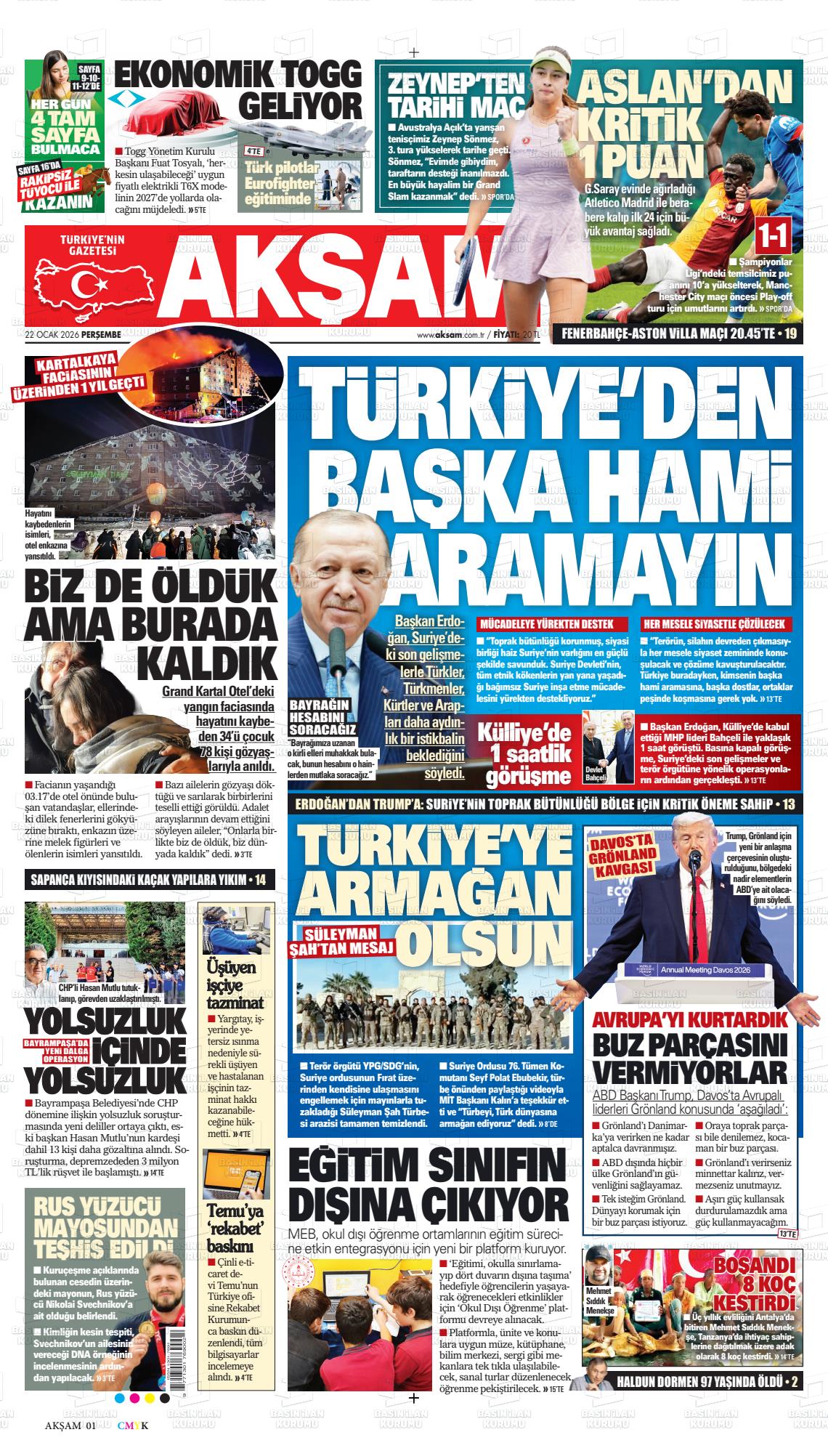 Akşam Gazetesi 22.01.2026