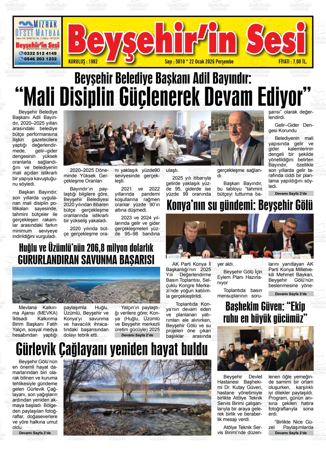 Konya Beysehirinsesi 22.01.2026