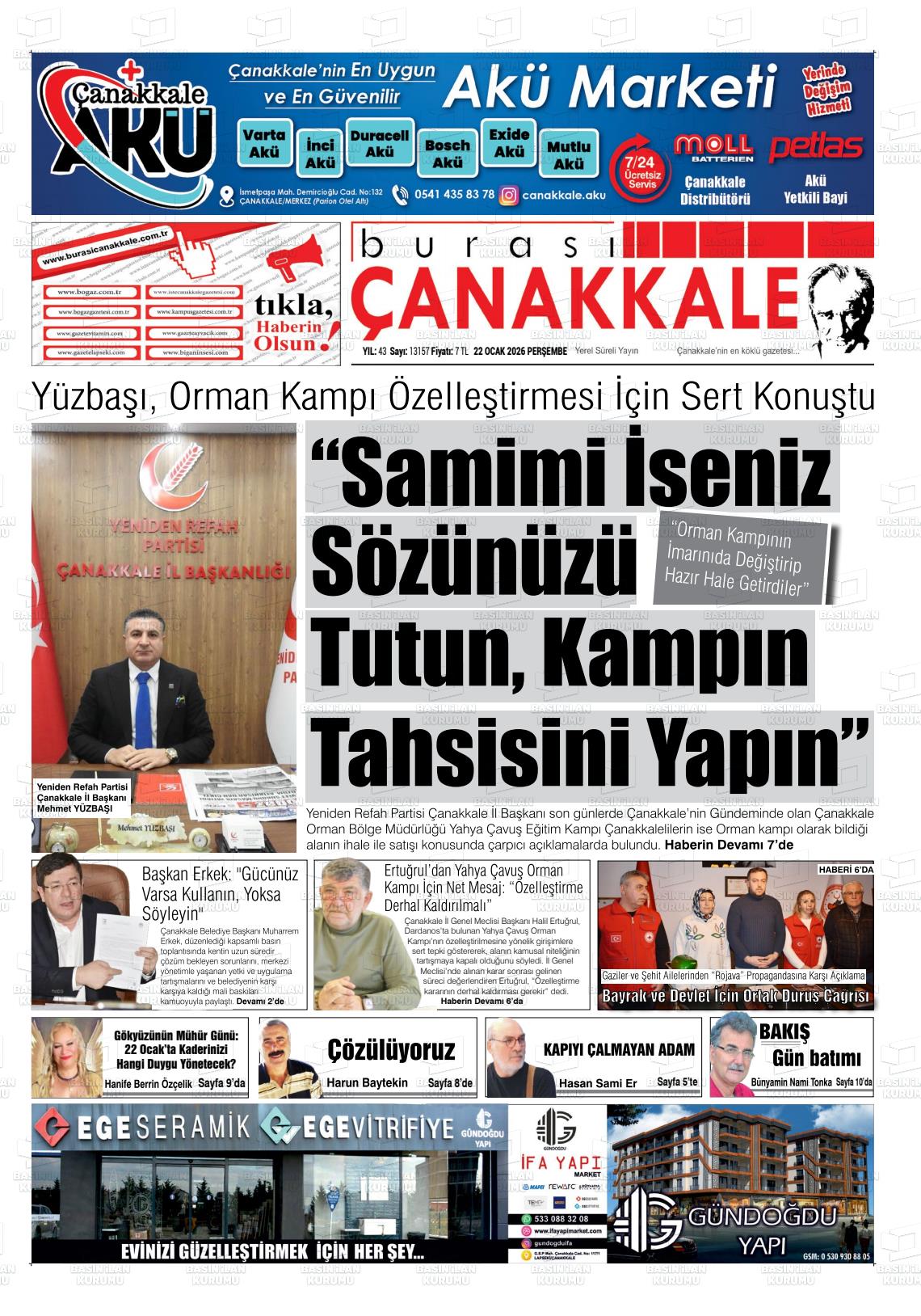 Canakkale Burasi 22.01.2026