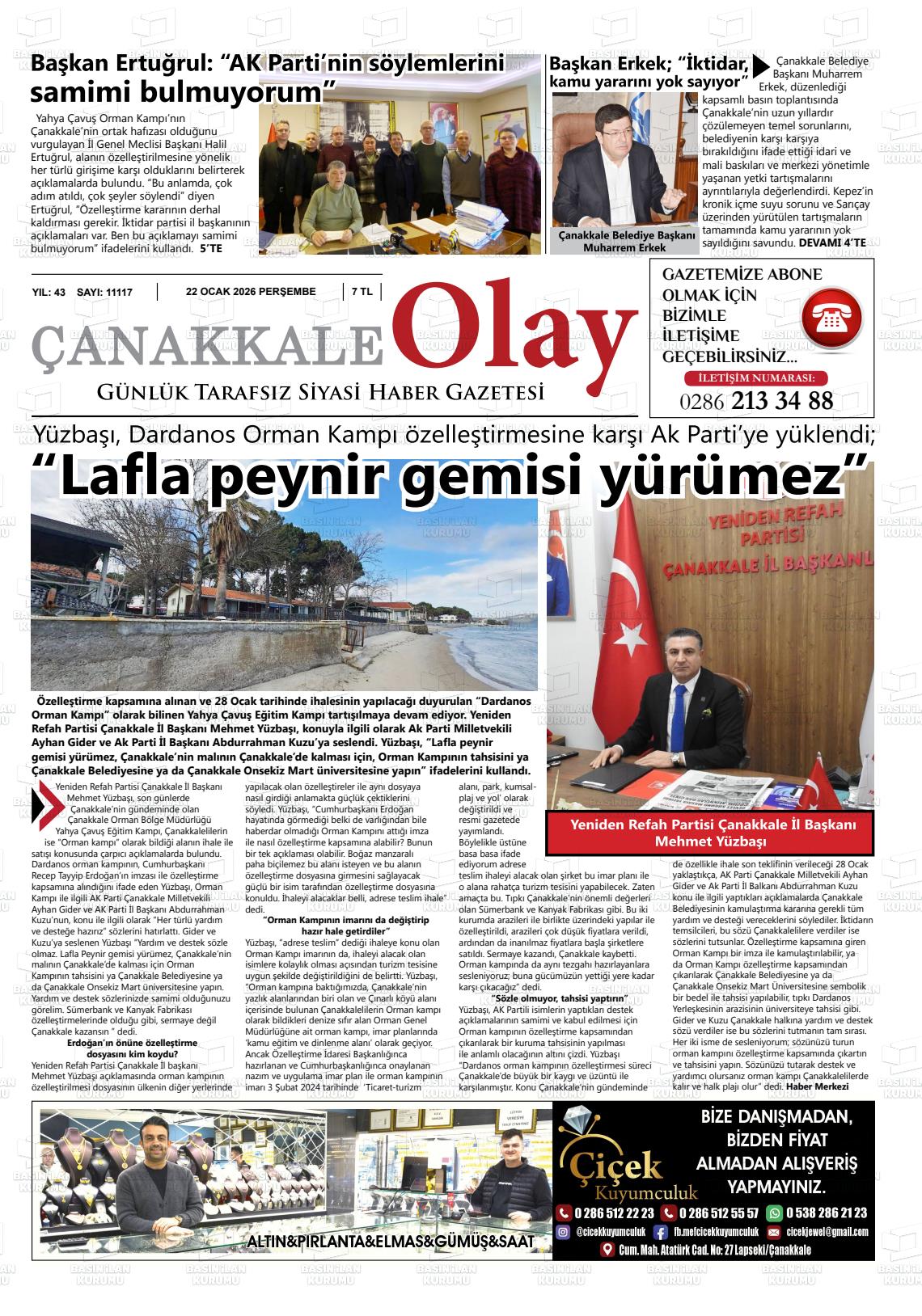 Canakkale Olay 22.01.2026
