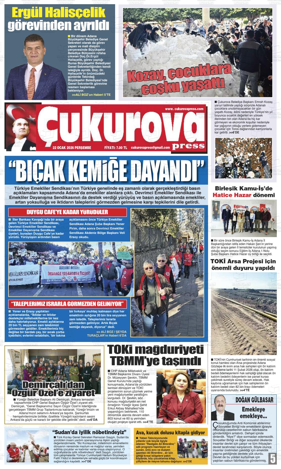 Adana Cukurovapress 22.01.2026