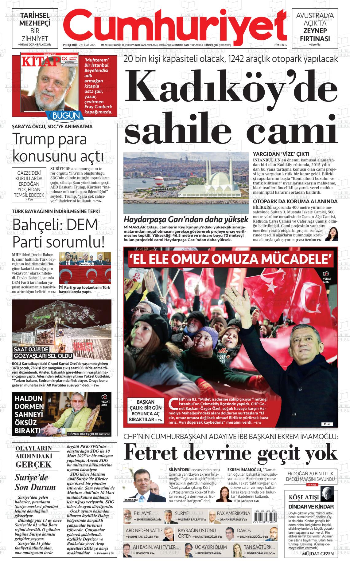 Cumhuriyet Gazetesi 22.01.2026