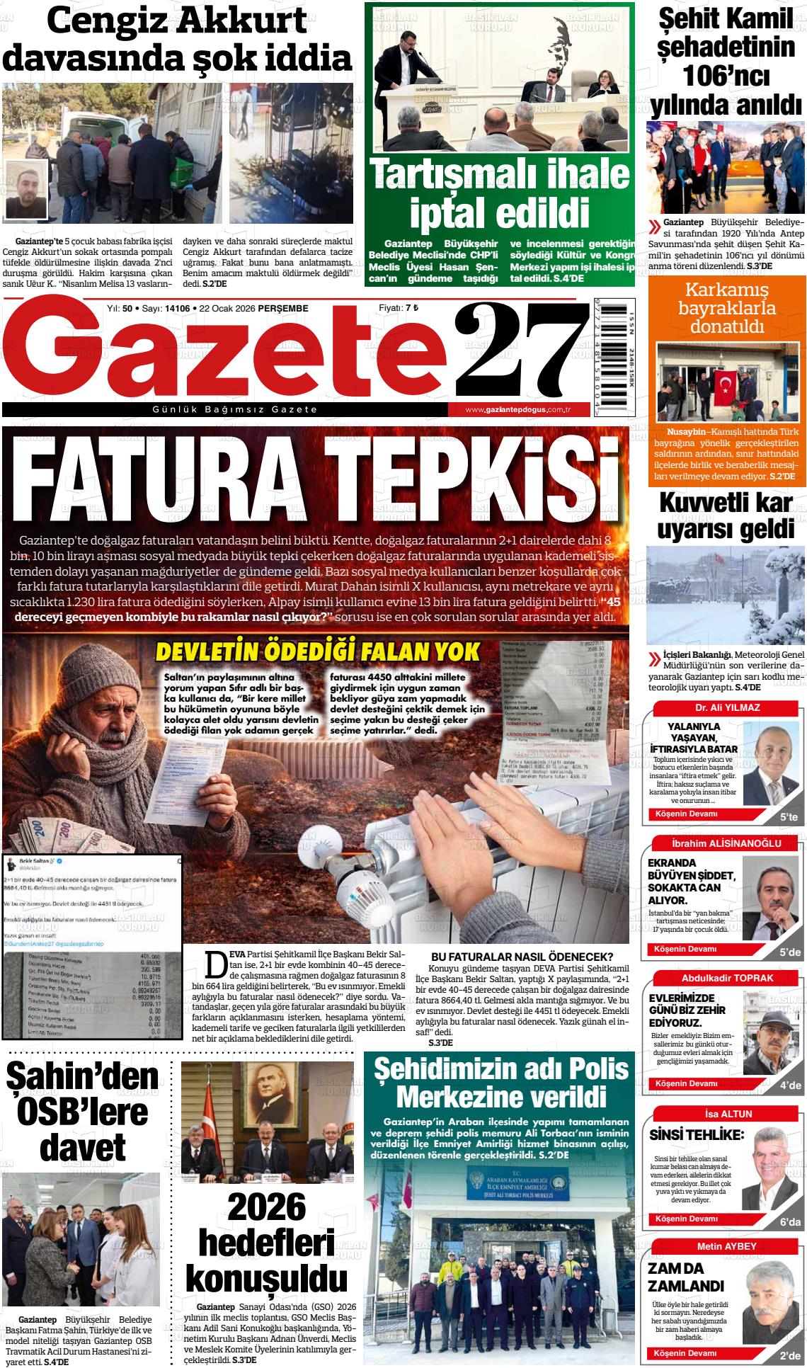 Gaziantep Dogus 22.01.2026