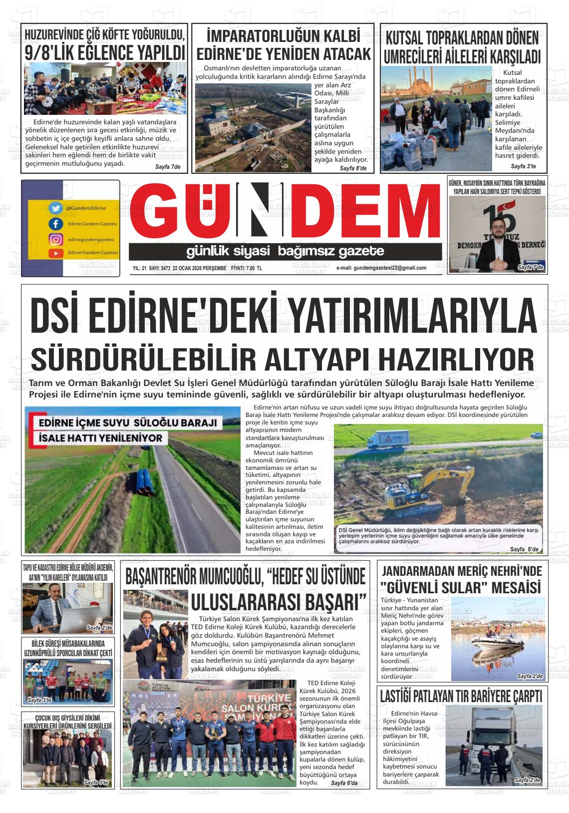 Edirne Gundem 22.01.2026