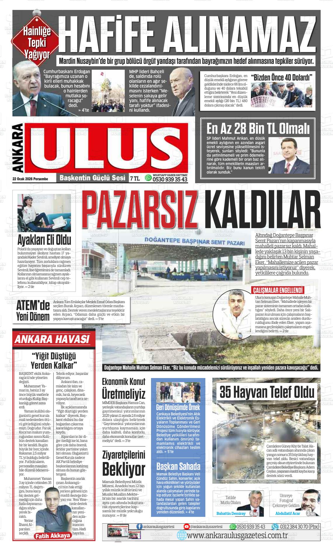 Ankara Habervaktim 22.01.2026