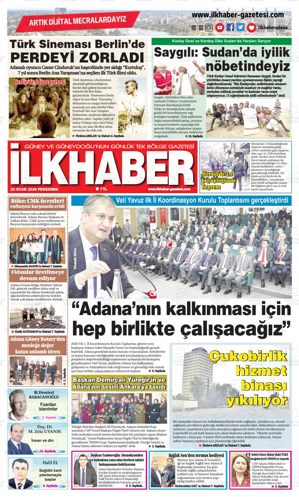 Adana Ilkhaber 22.01.2026