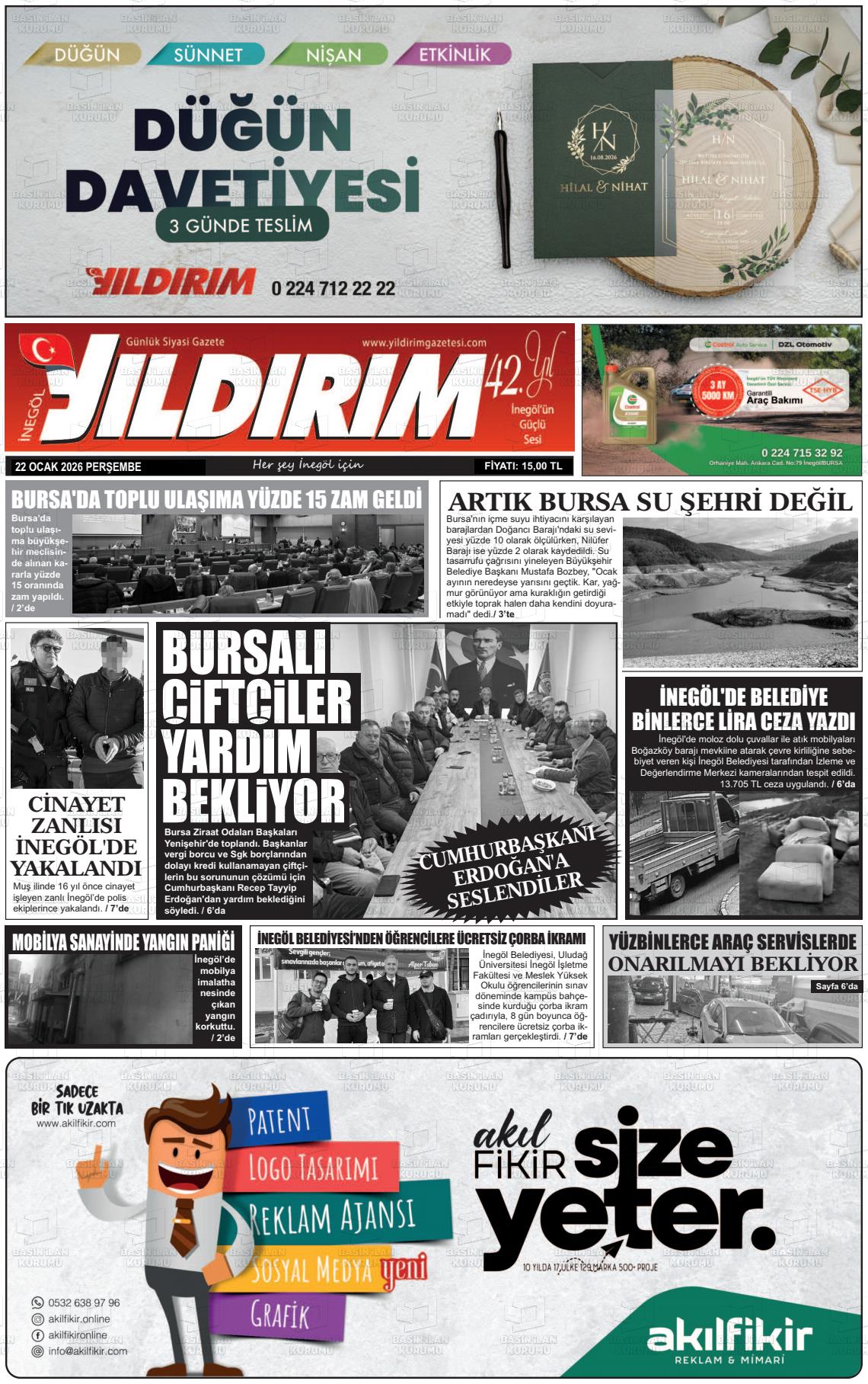 Bursa Inegolyildirim 22.01.2026