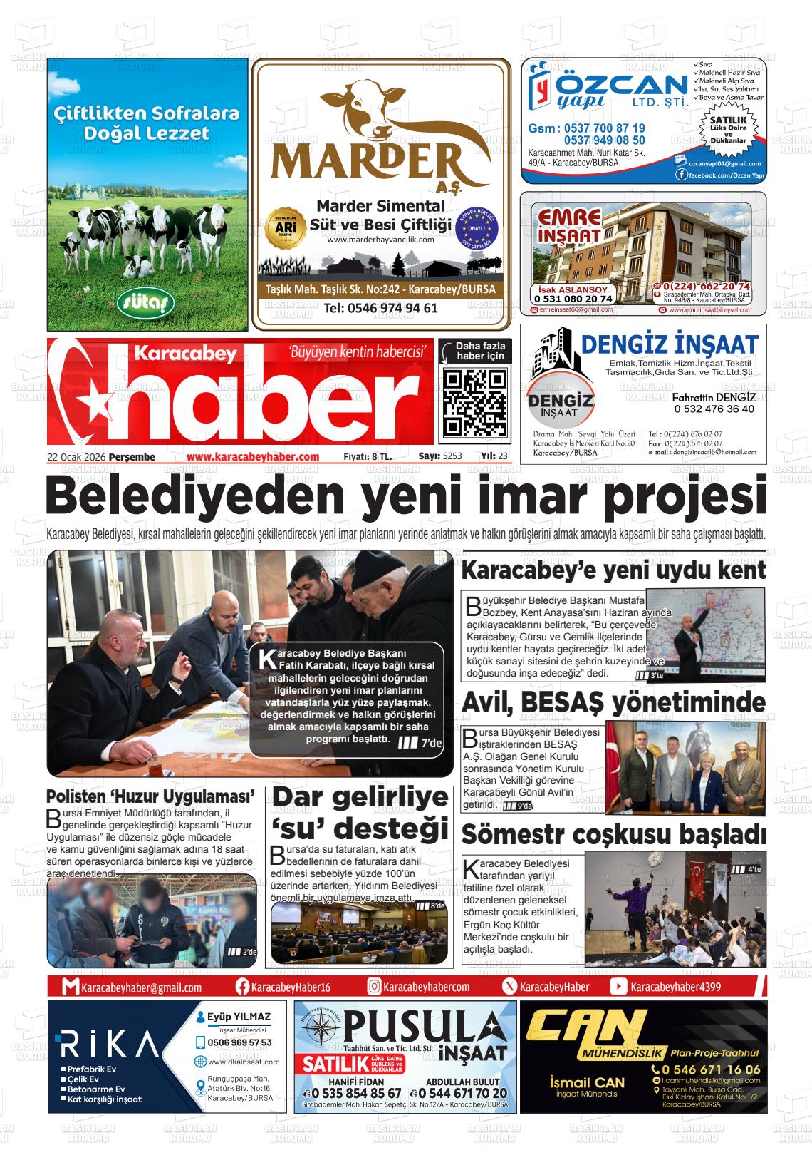 Bursa Karacabeyhaber 22.01.2026