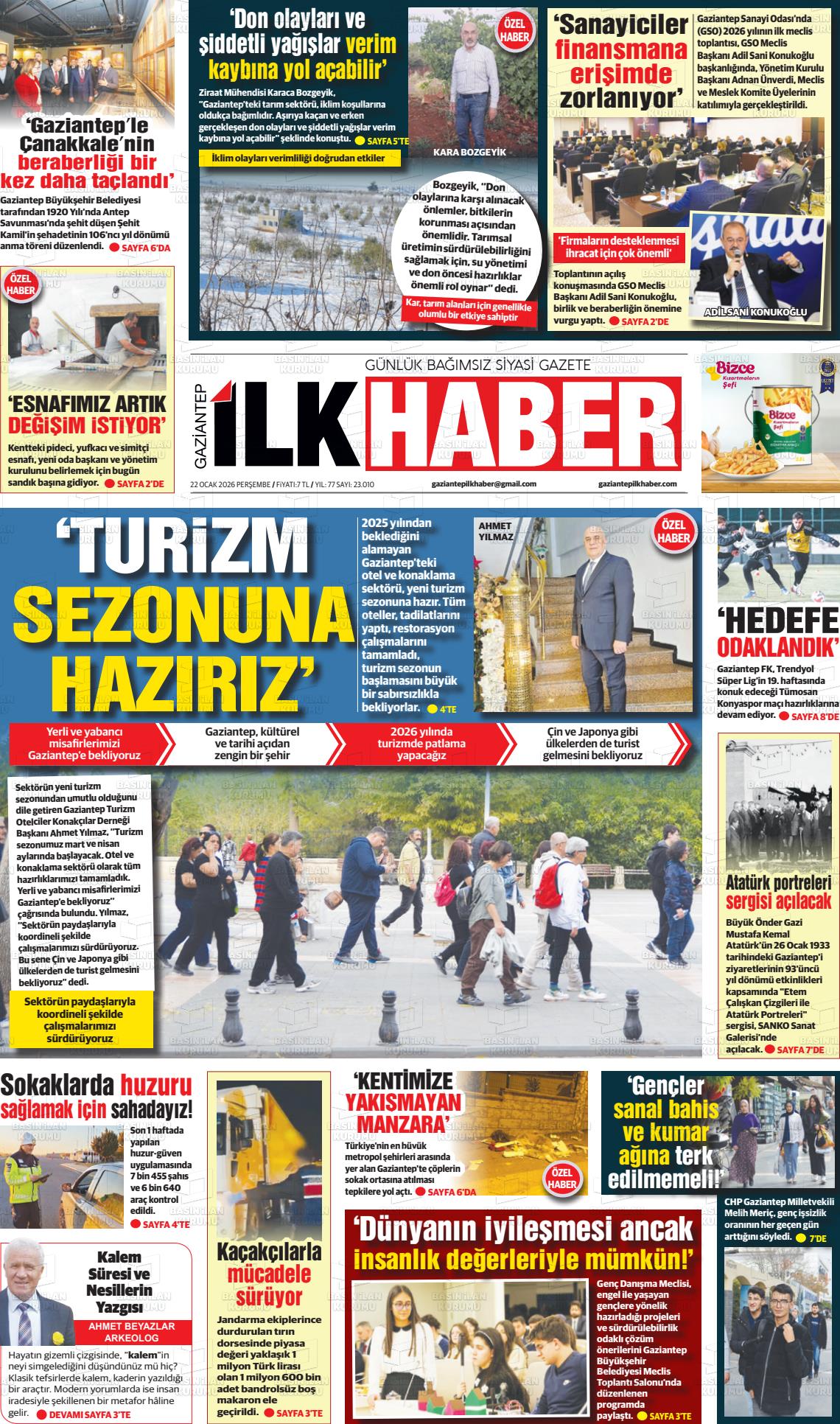 Gaziantep Sabah 22.01.2026