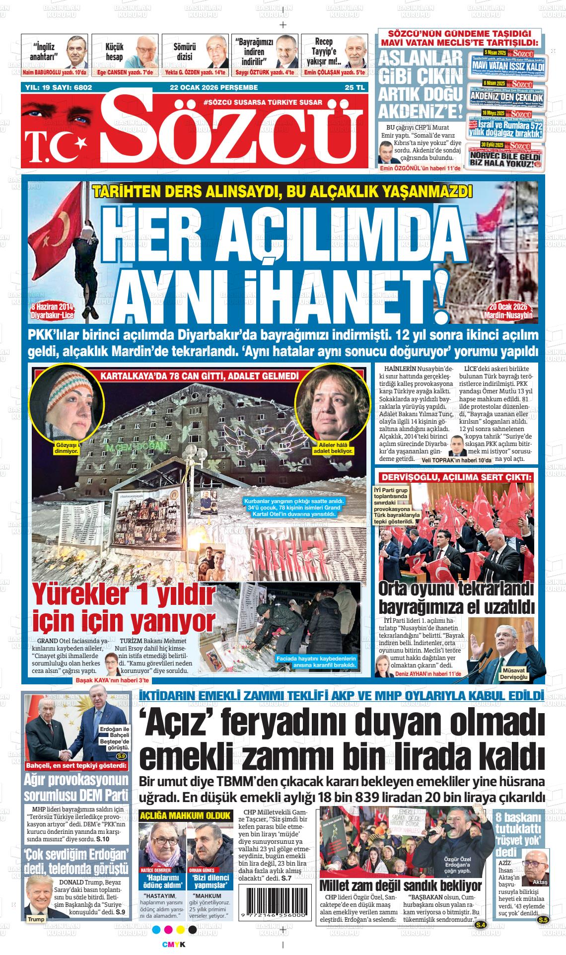 Sözcü Gazetesi 22.01.2026