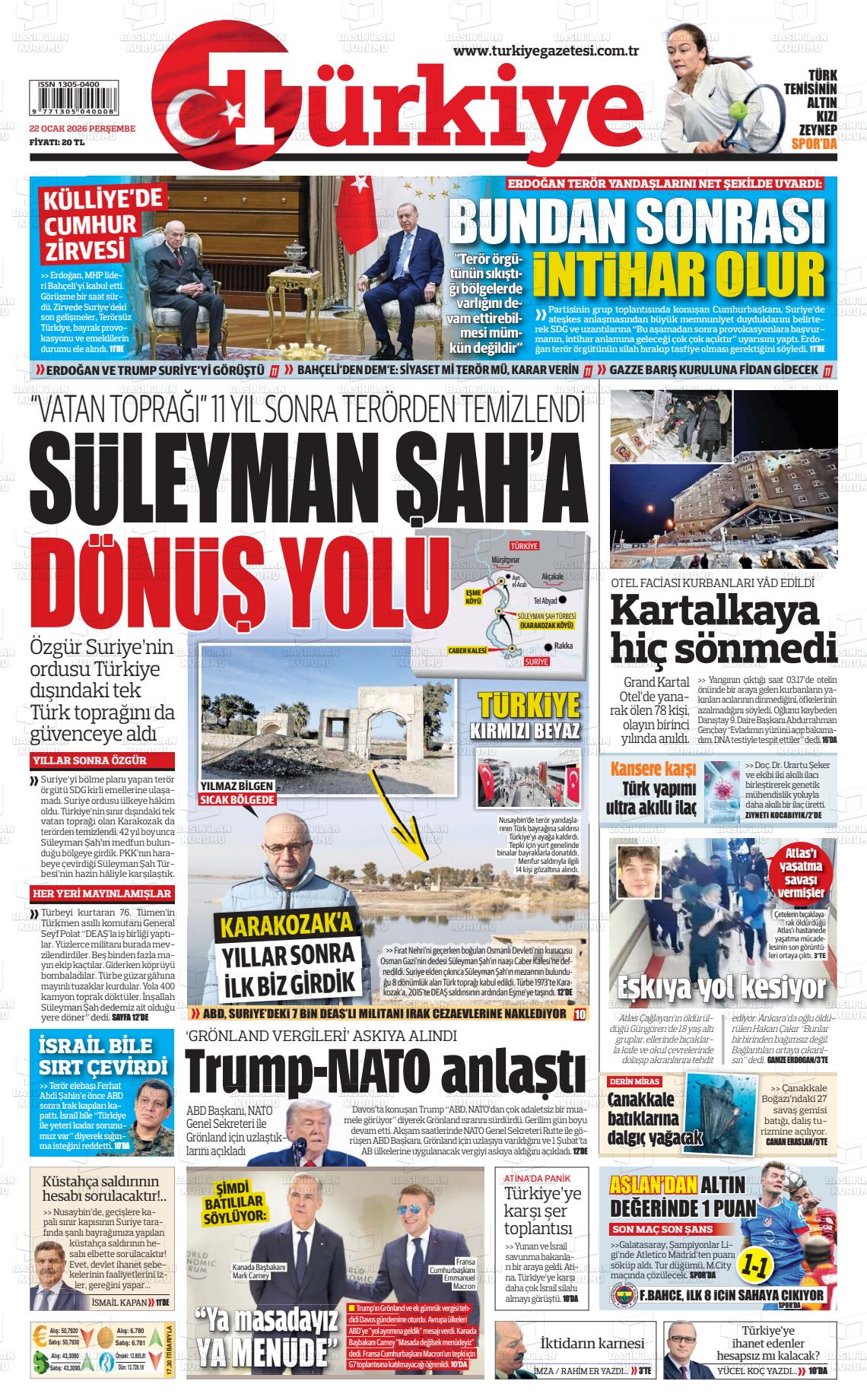 Türkiye Gazetesi 22.01.2026