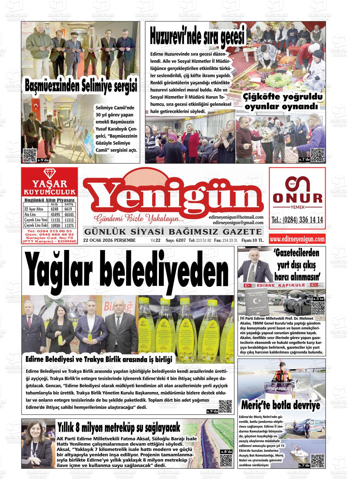 Izmir Yenigun 22.01.2026