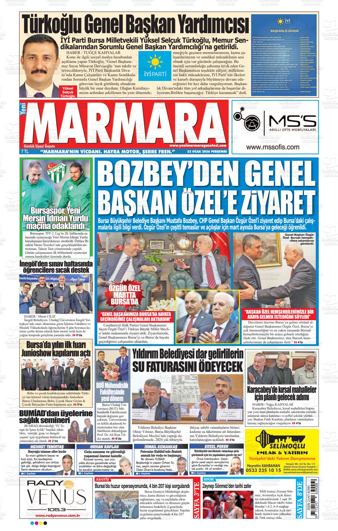 Bursa Yenimarmara 22.01.2026