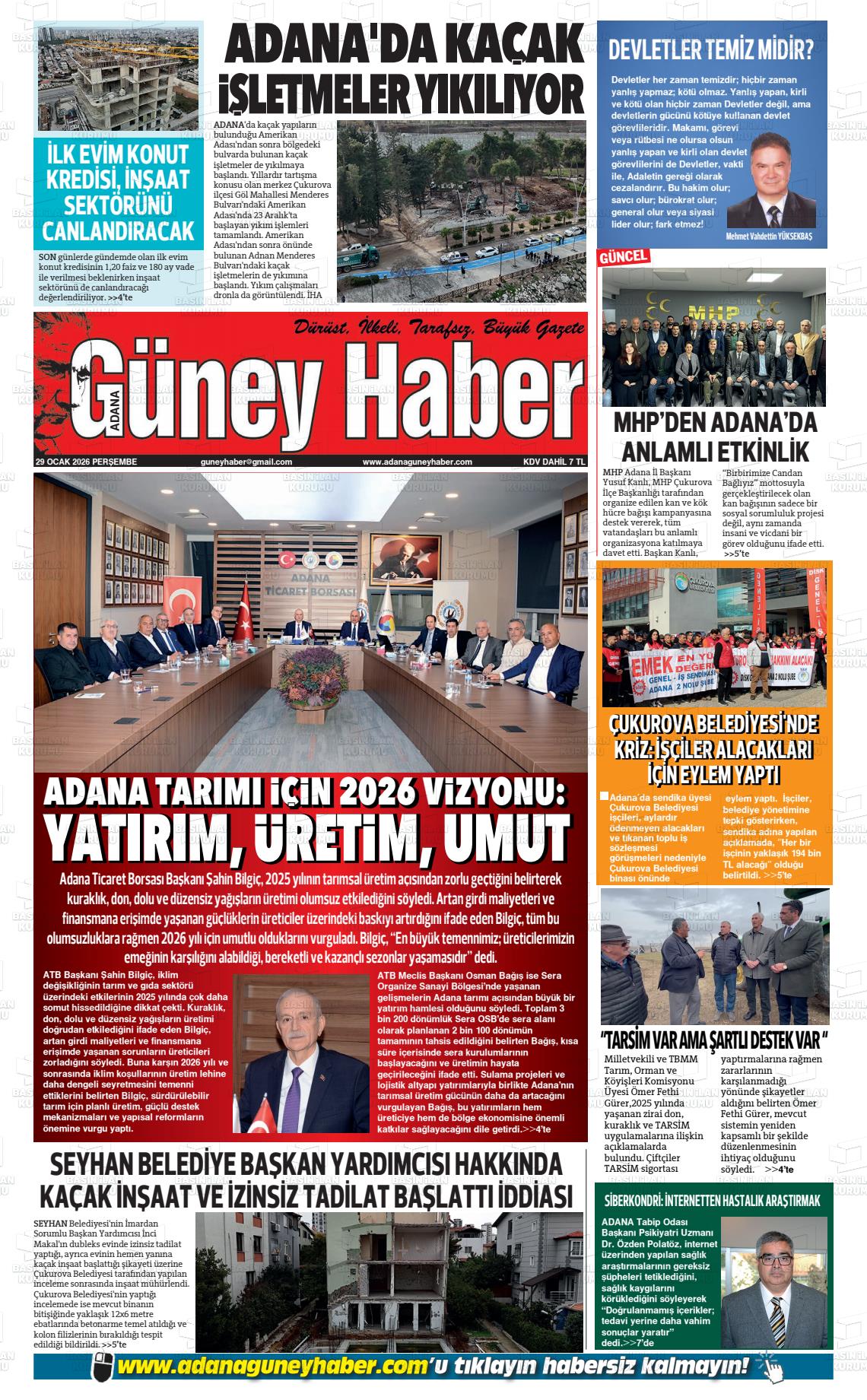 Adana Guneyhaber 29.01.2026