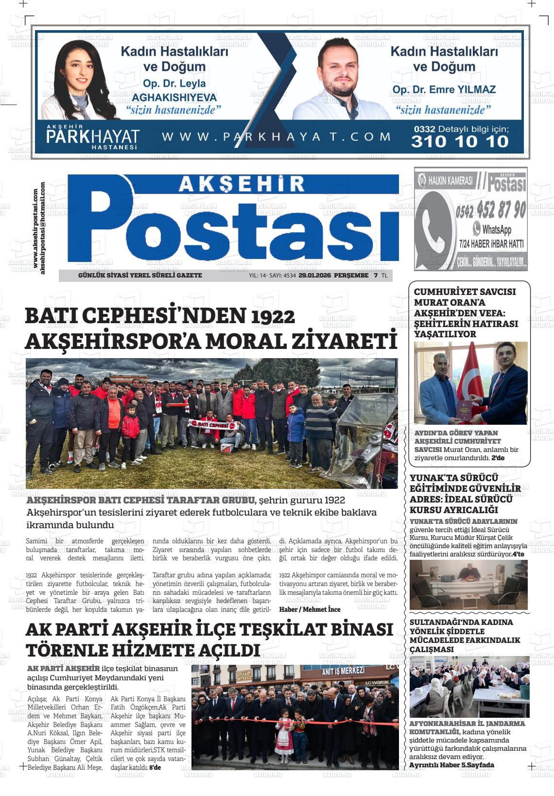 Konya Aksehirpostasi 29.01.2026