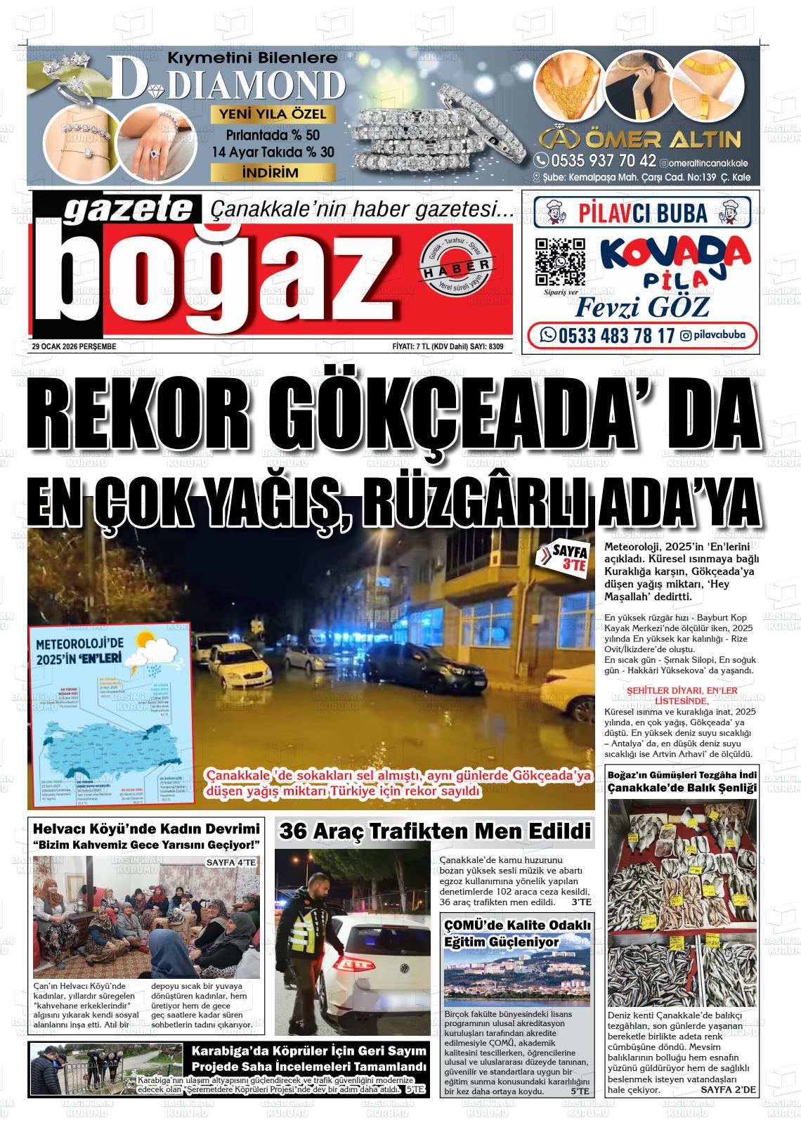 Canakkale Bogaz 29.01.2026