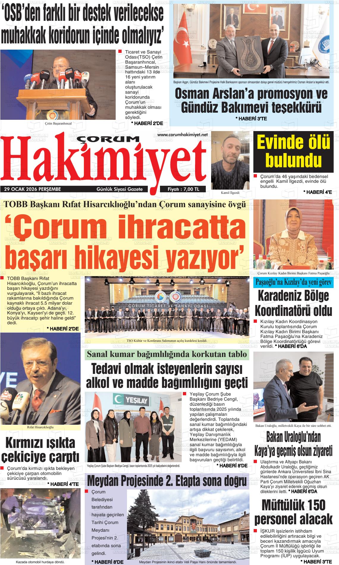 Corum Hakimiyet 29.01.2026