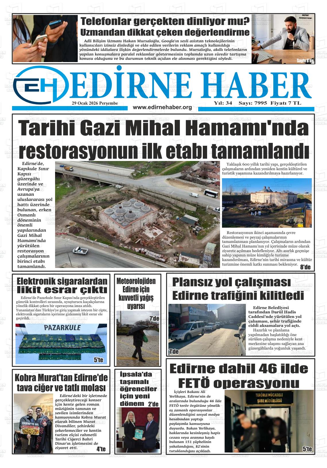 Edirne Haber 29.01.2026