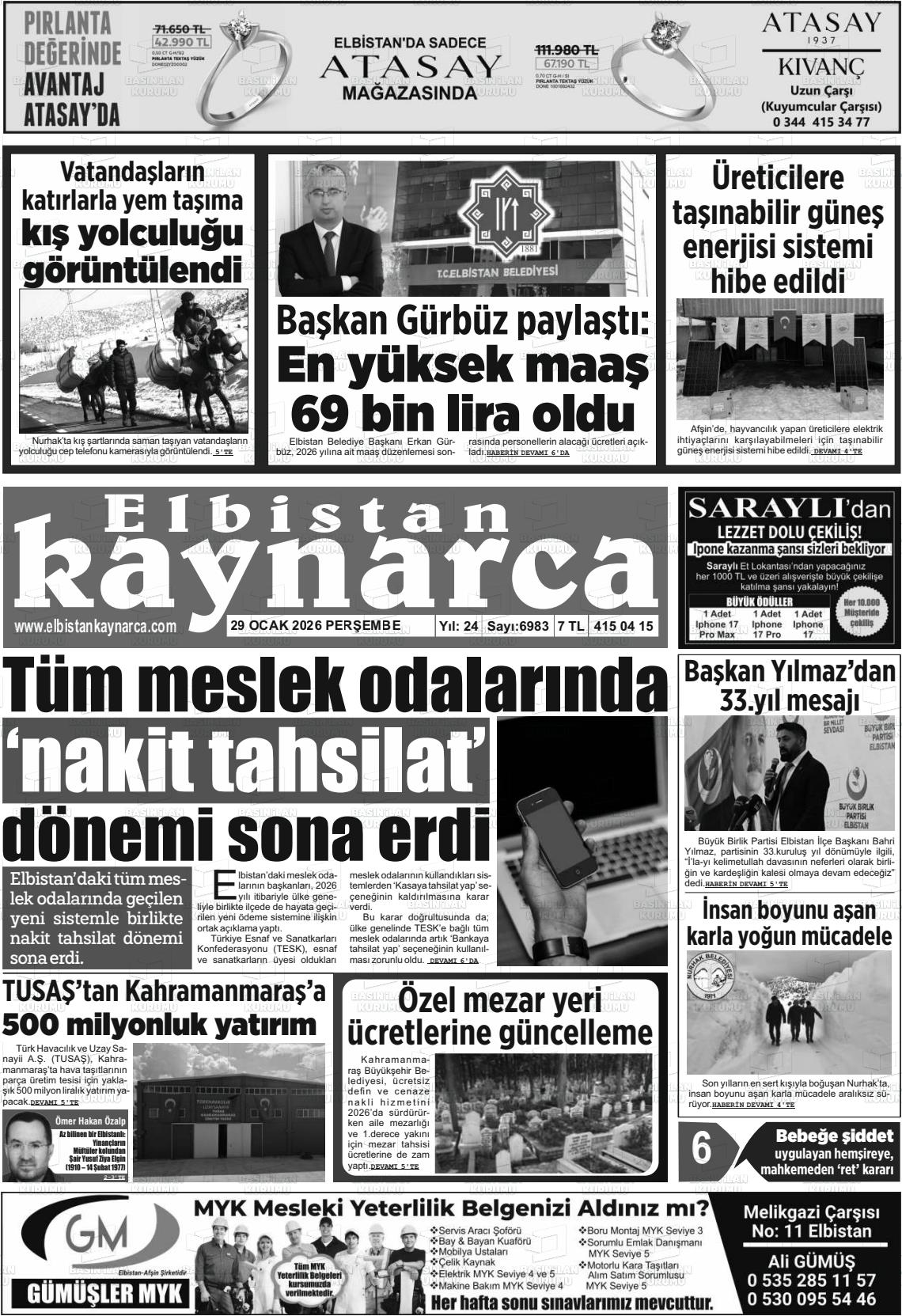 Kahramanmaras Elbistankaynarca 29.01.2026