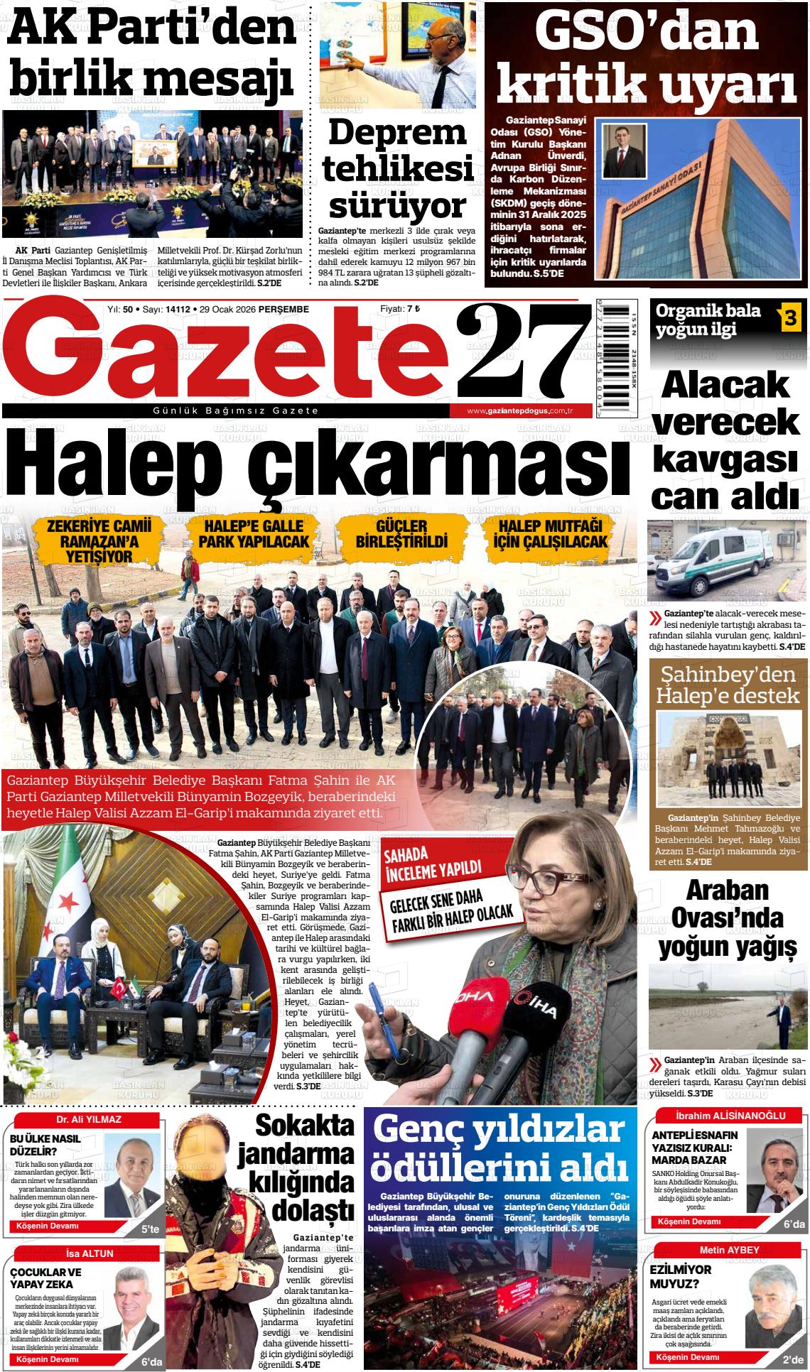 Gaziantep Dogus 29.01.2026