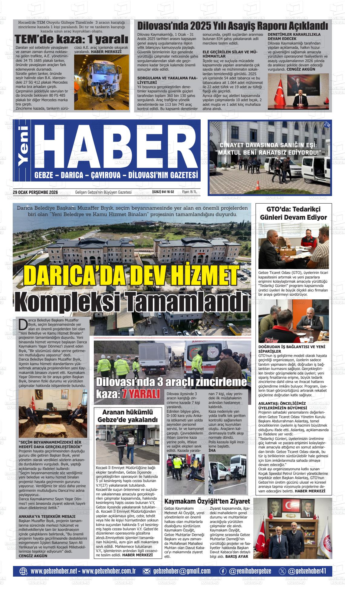 Kocaeli Gebzehaber 29.01.2026