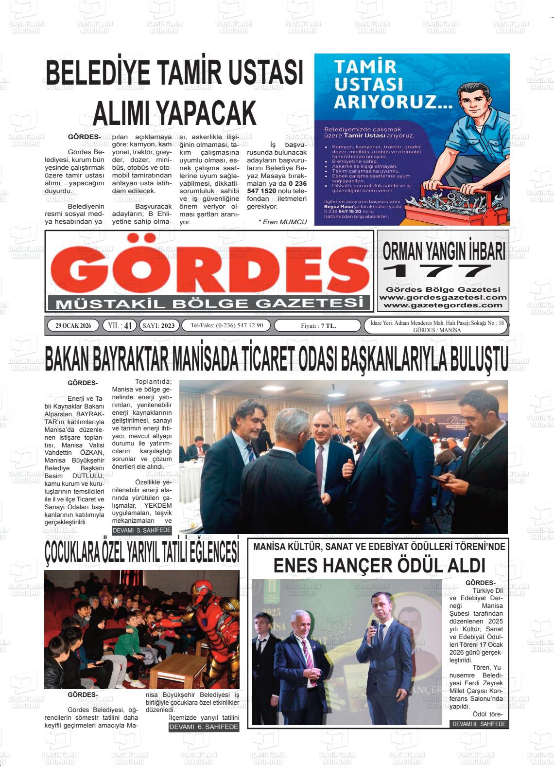 Manisa Gordesmustakilbolge 29.01.2026