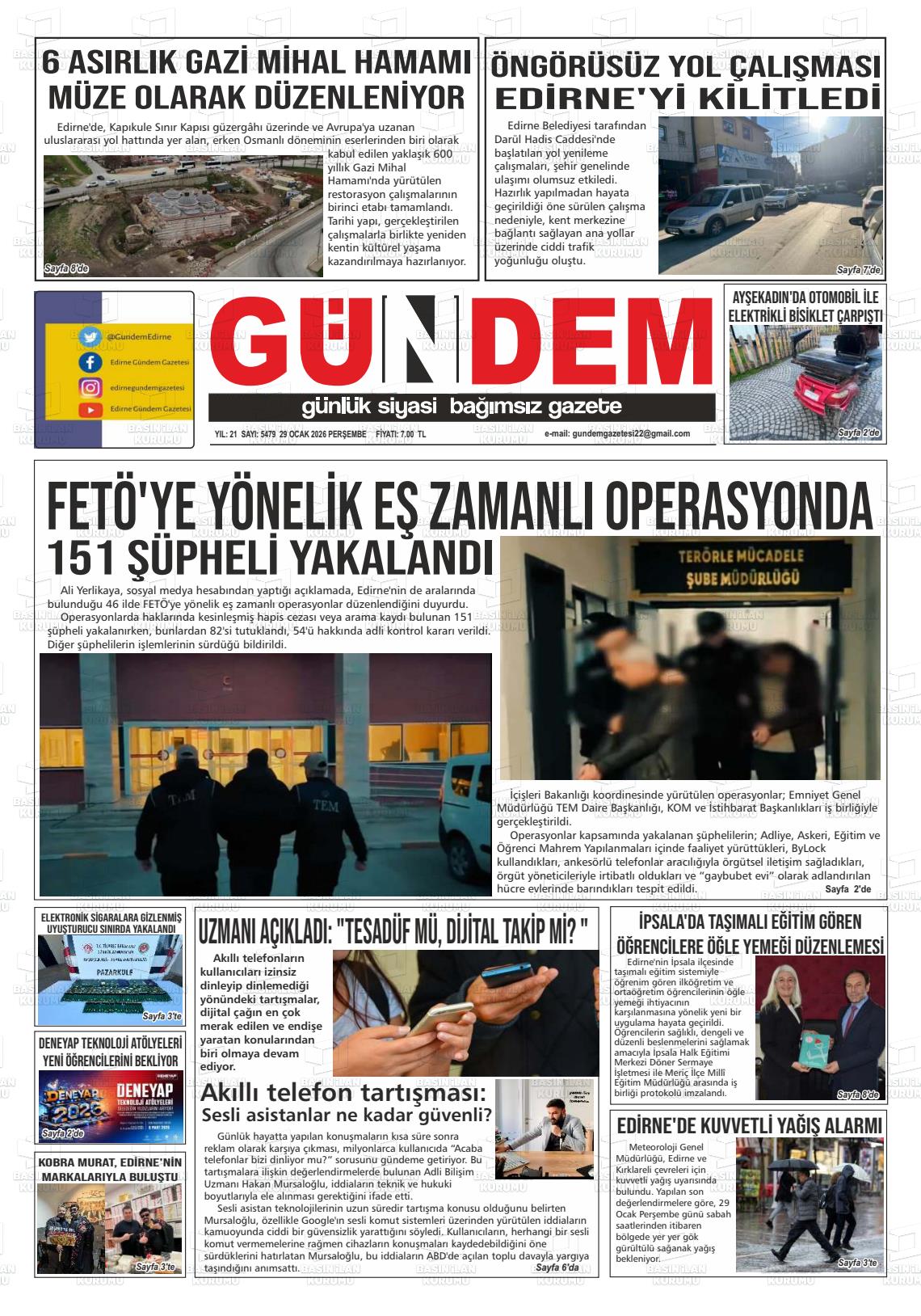 Edirne Gundem 29.01.2026