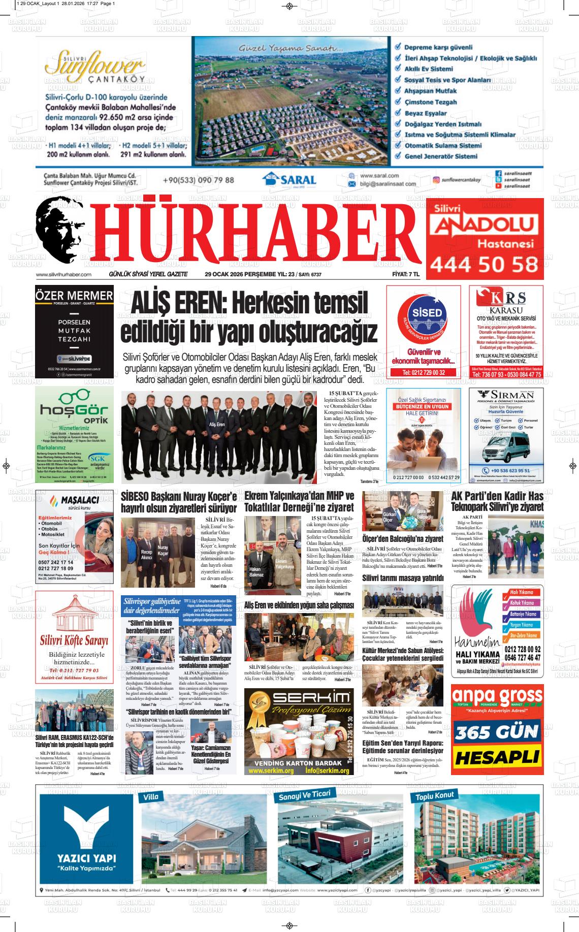 Hür Haber Gazetesi 29.01.2026