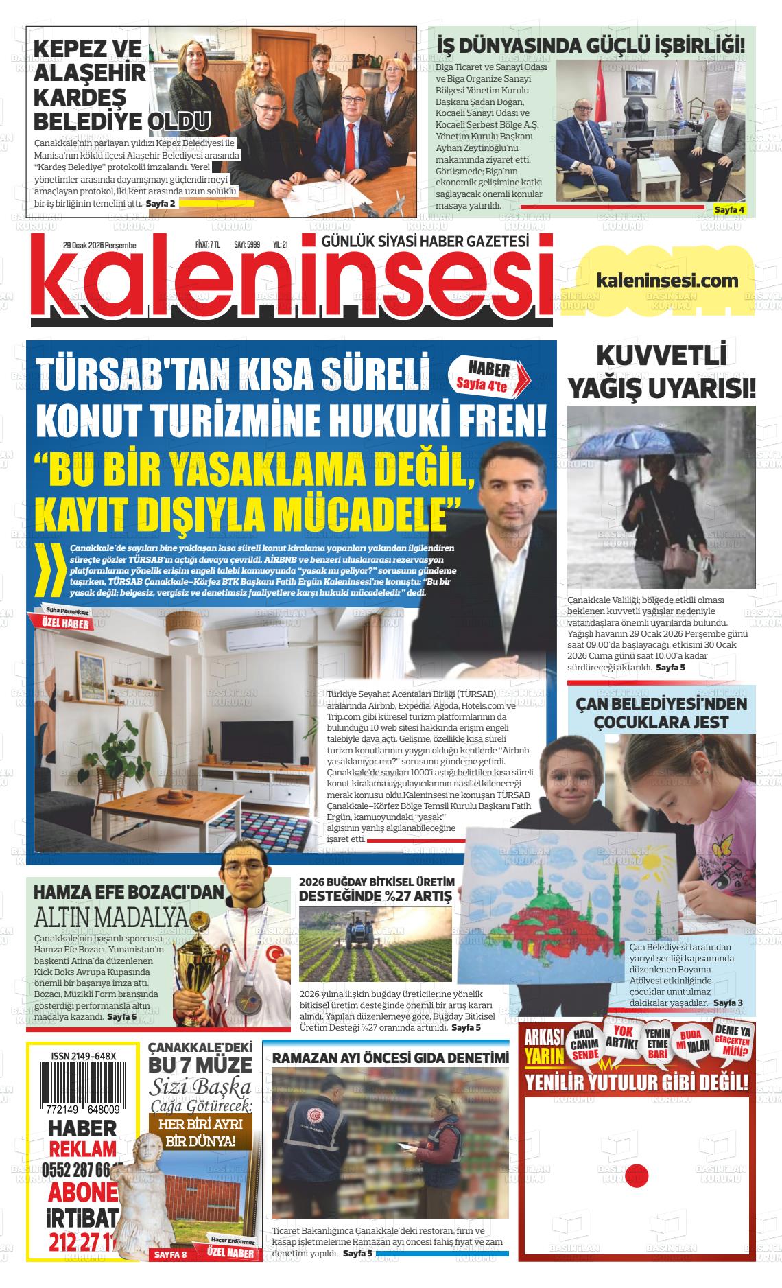 Canakkale Kaleninsesi 29.01.2026