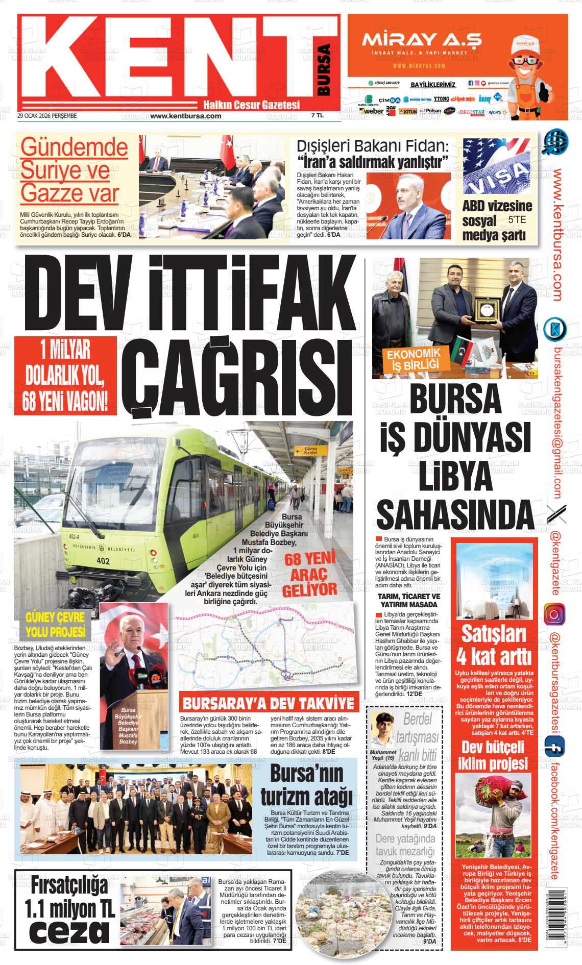 Bursa Kent 29.01.2026