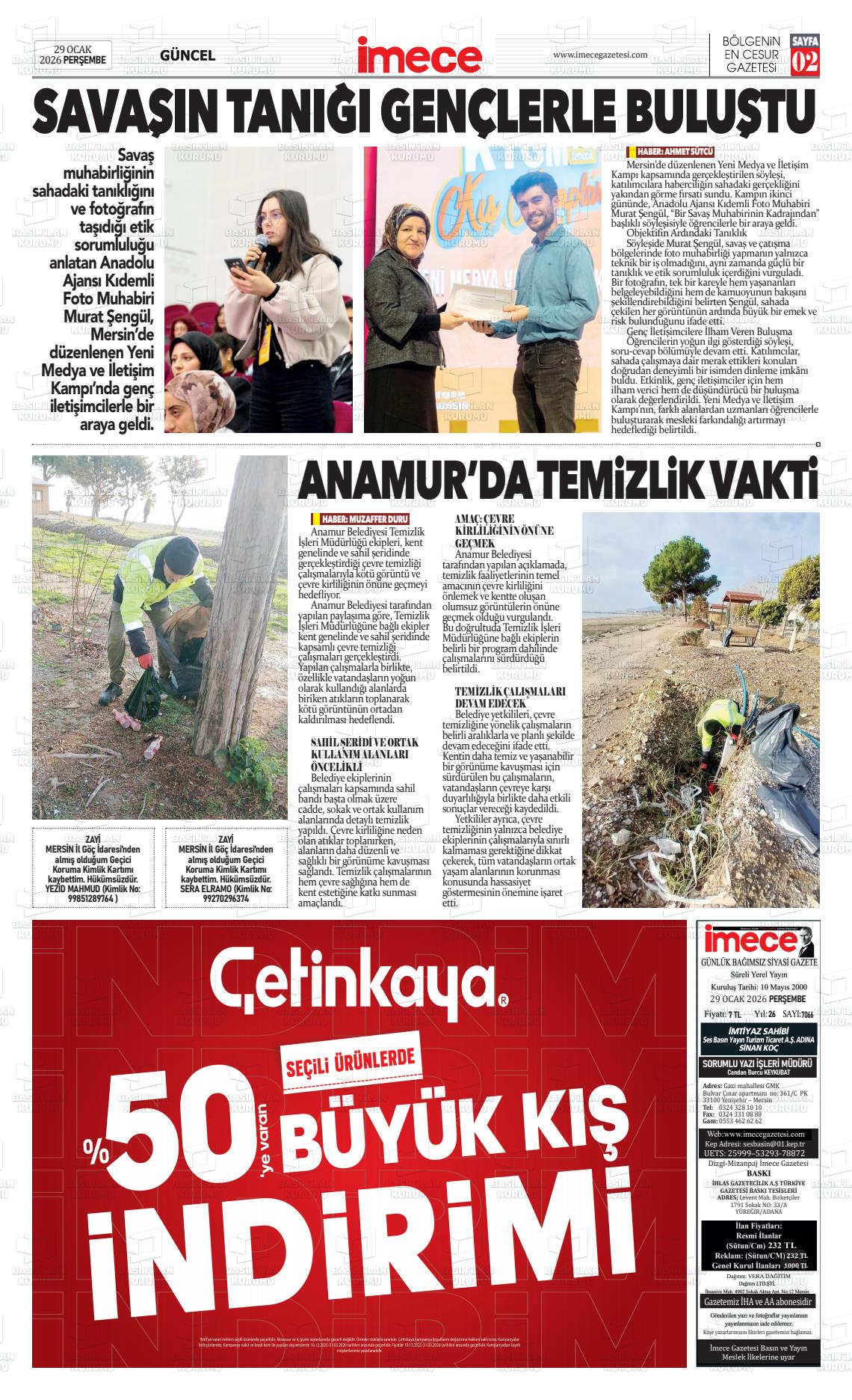 Mersin Imece 29.01.2026