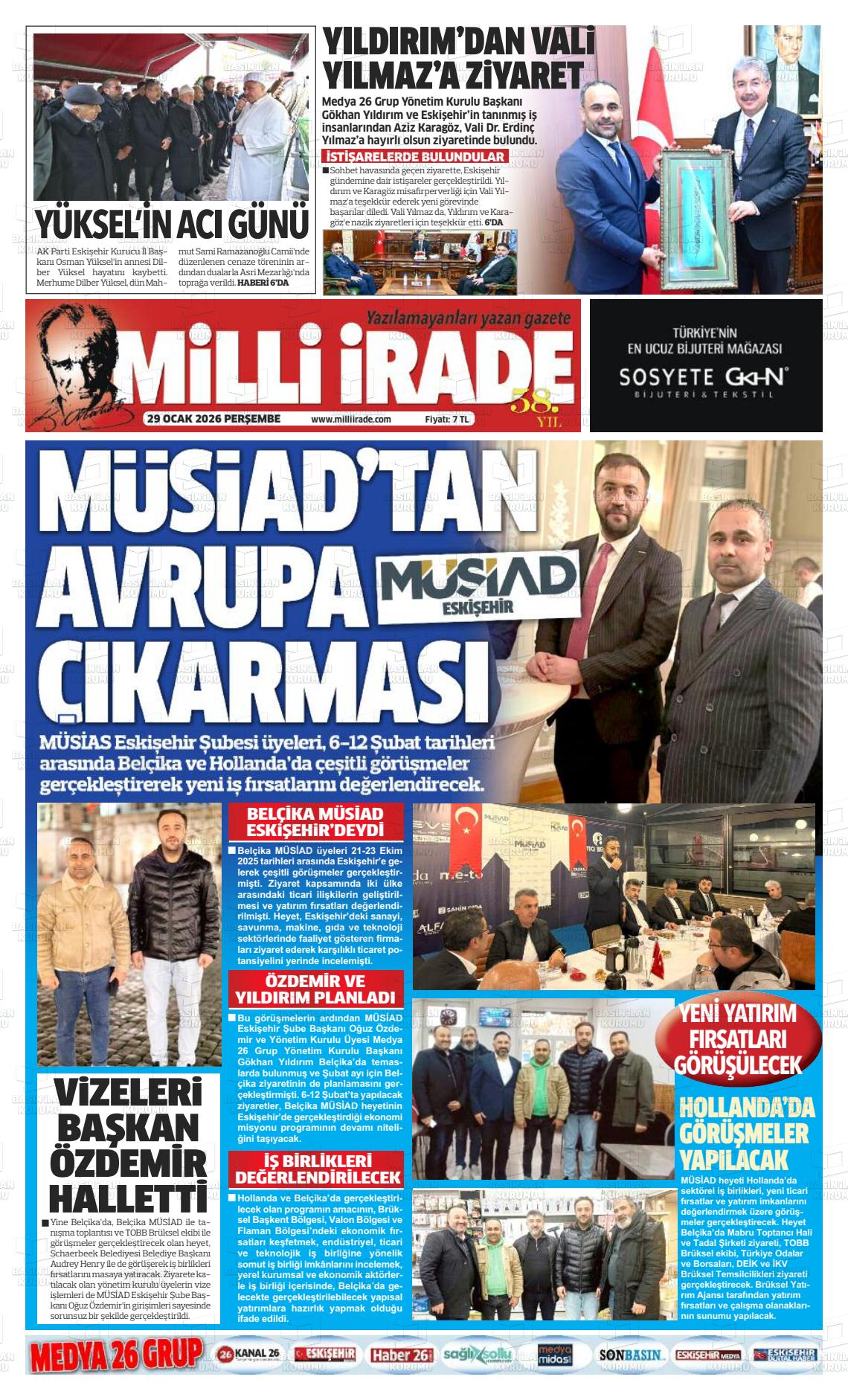Konya Milliirade 29.01.2026
