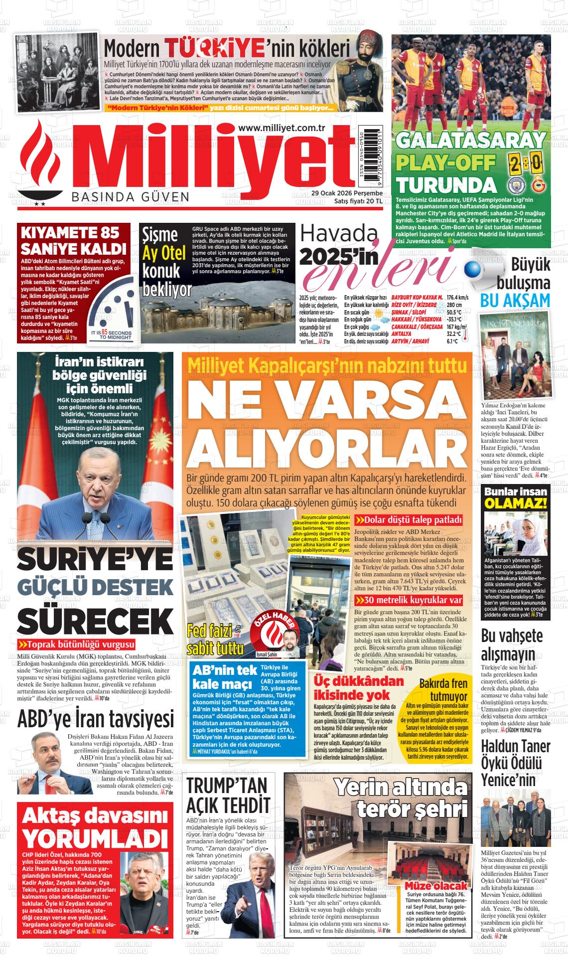 Milliyet Gazetesi 29.01.2026