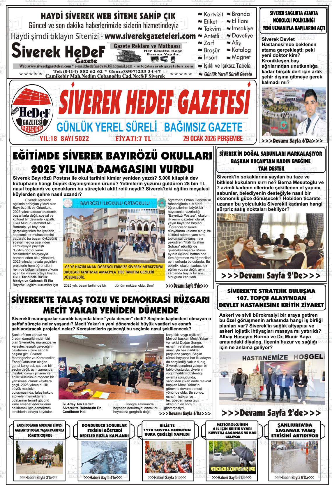 Sanliurfa Siverekhedef 29.01.2026