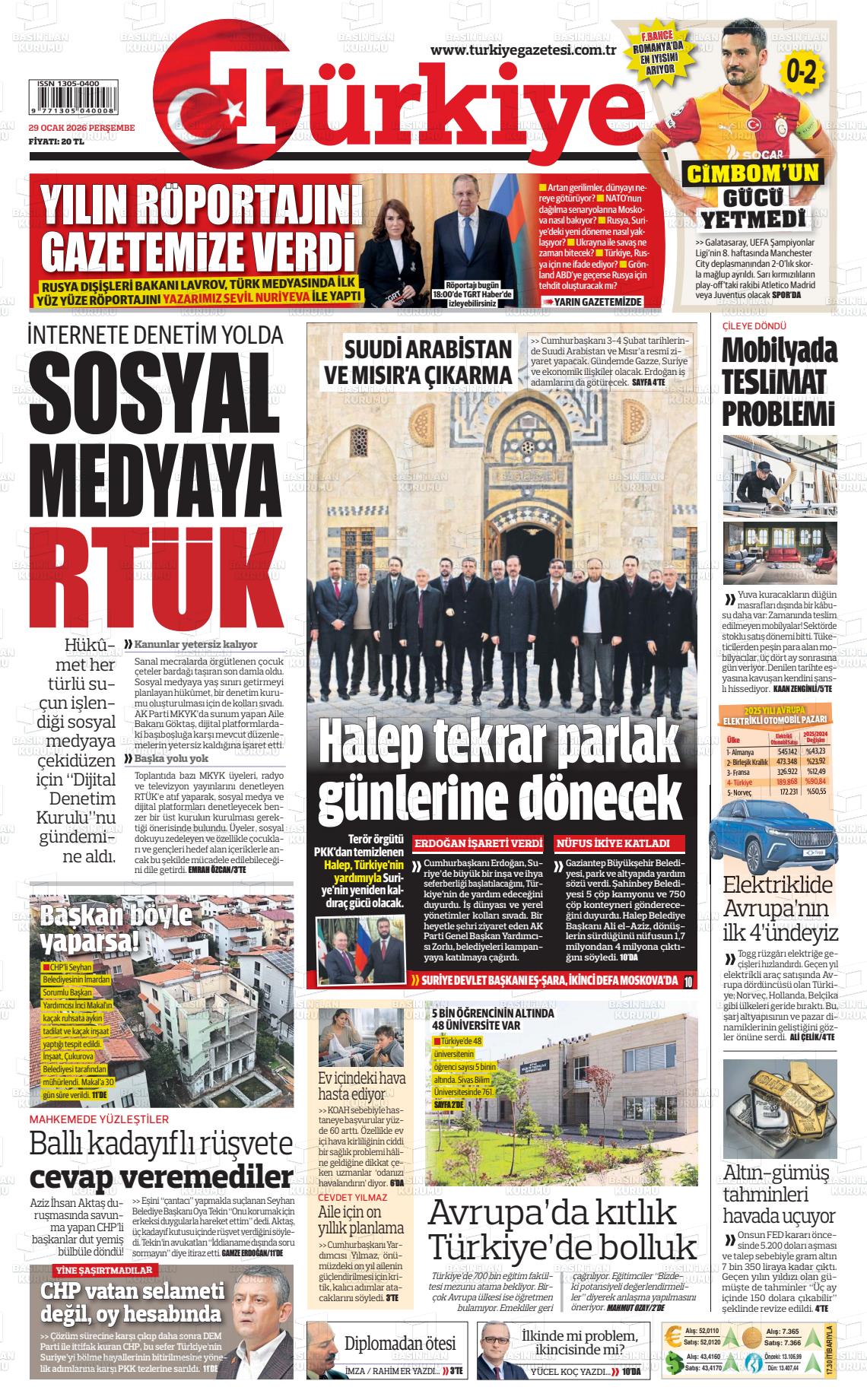 Türkiye Gazetesi 29.01.2026