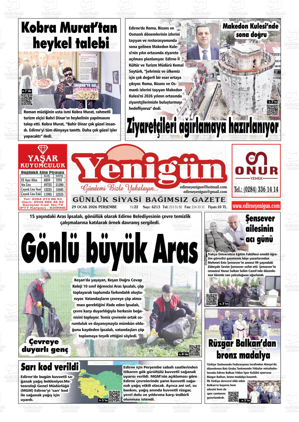 Izmir Yenigun 29.01.2026