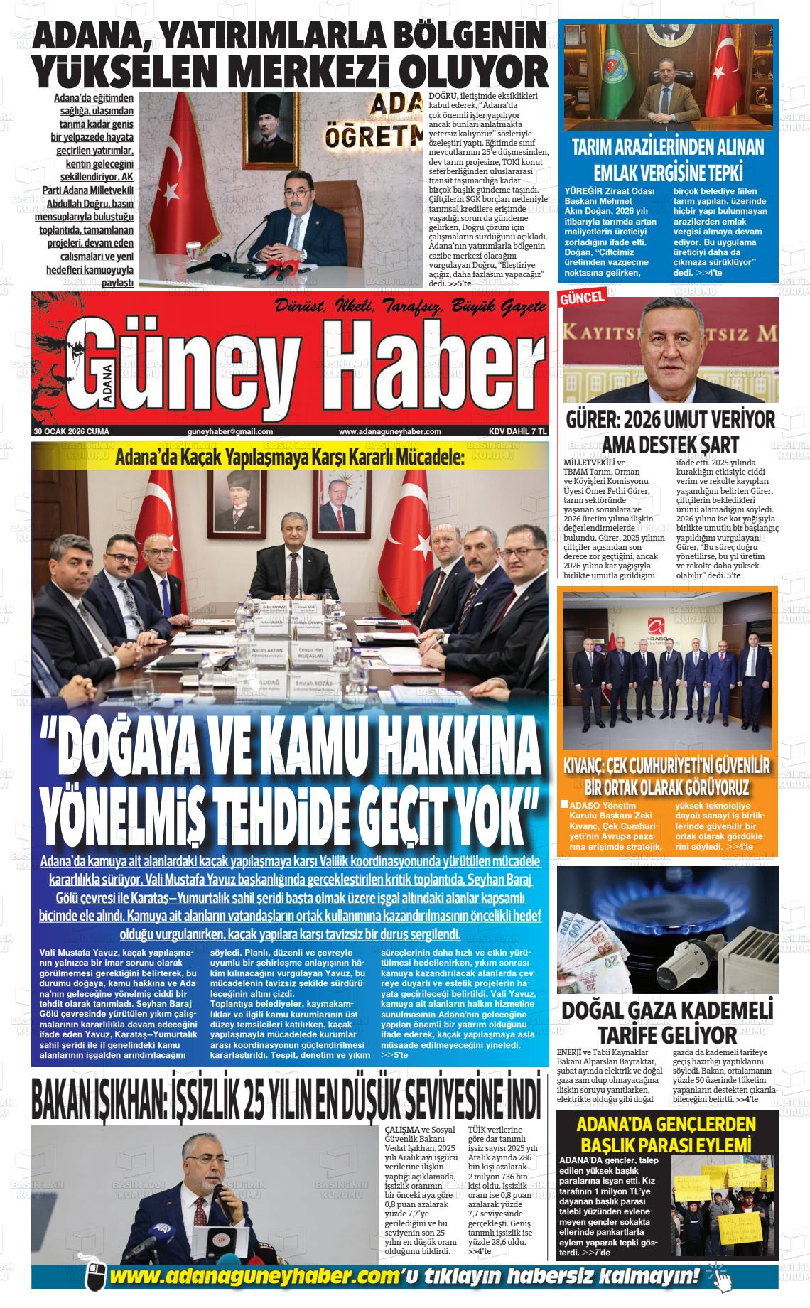 Adana Guneyhaber 30.01.2026