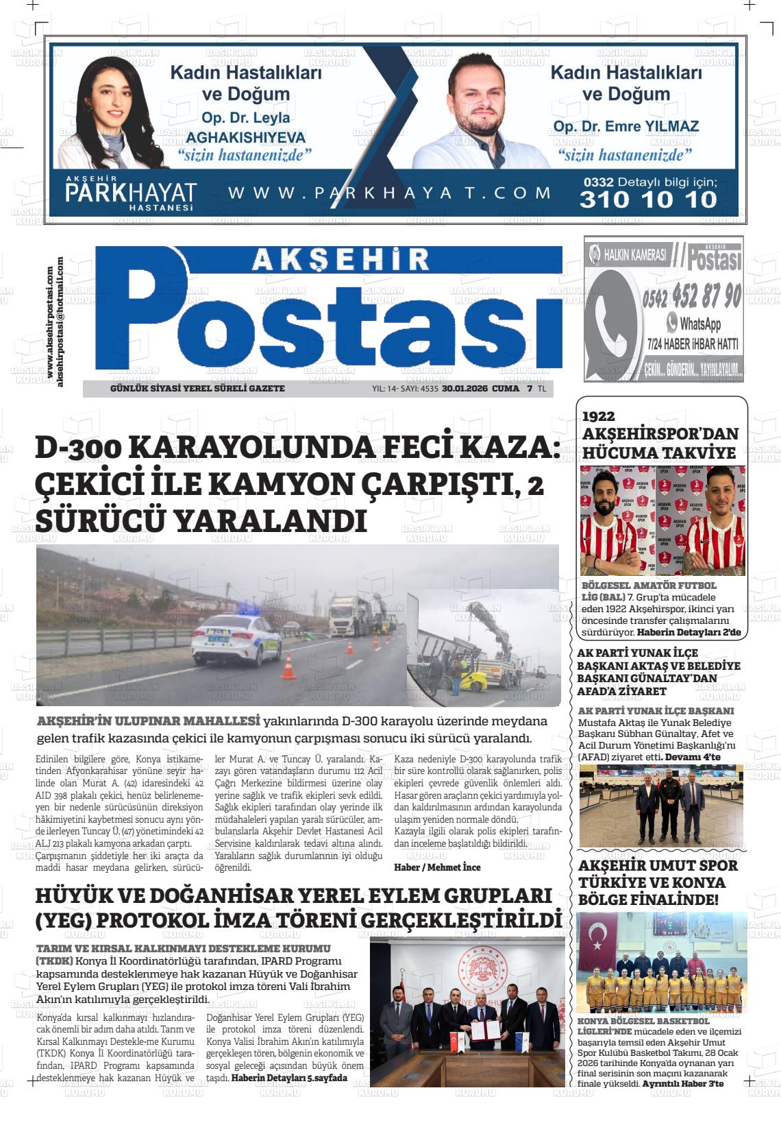 Konya Aksehirpostasi 30.01.2026