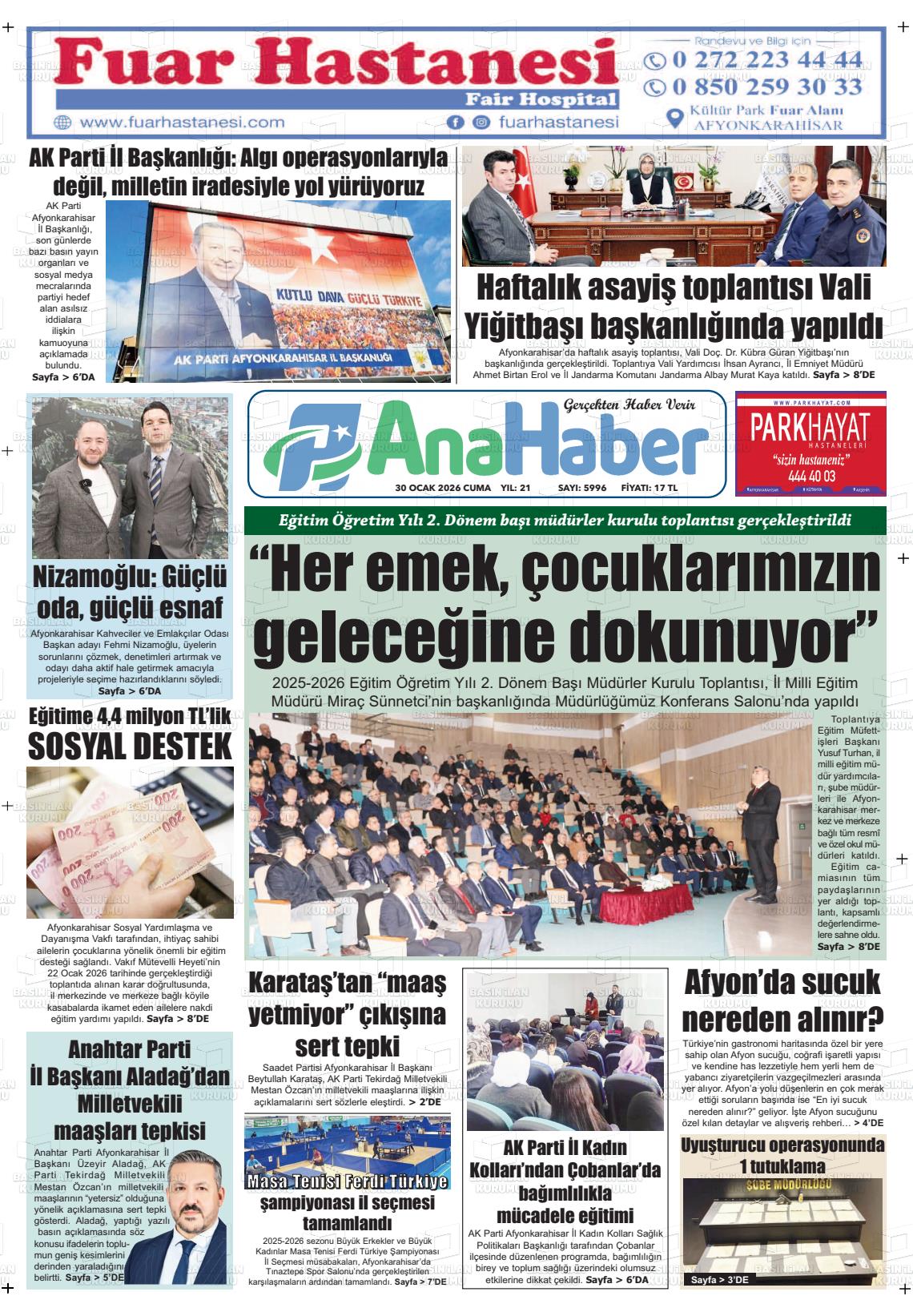 Afyonkarahisar Anahaber 30.01.2026