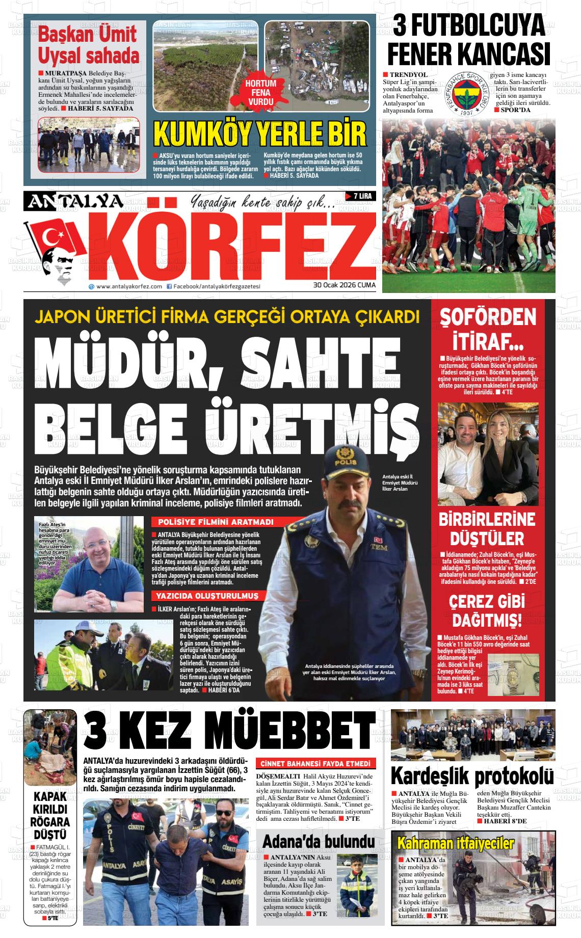 Antalya Korfez 30.01.2026