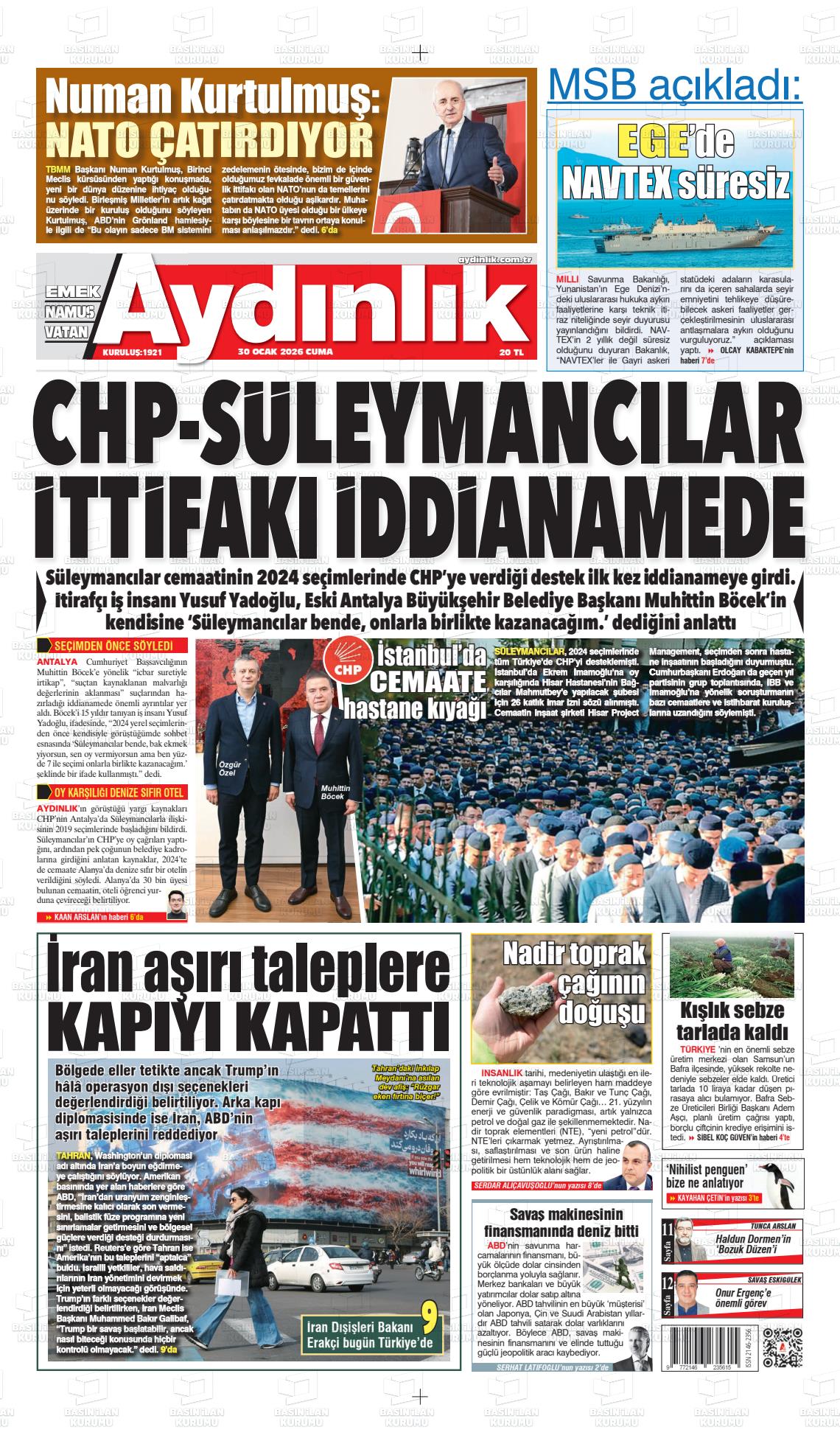 Istanbul Aydinlikvatanemeknamus 30.01.2026