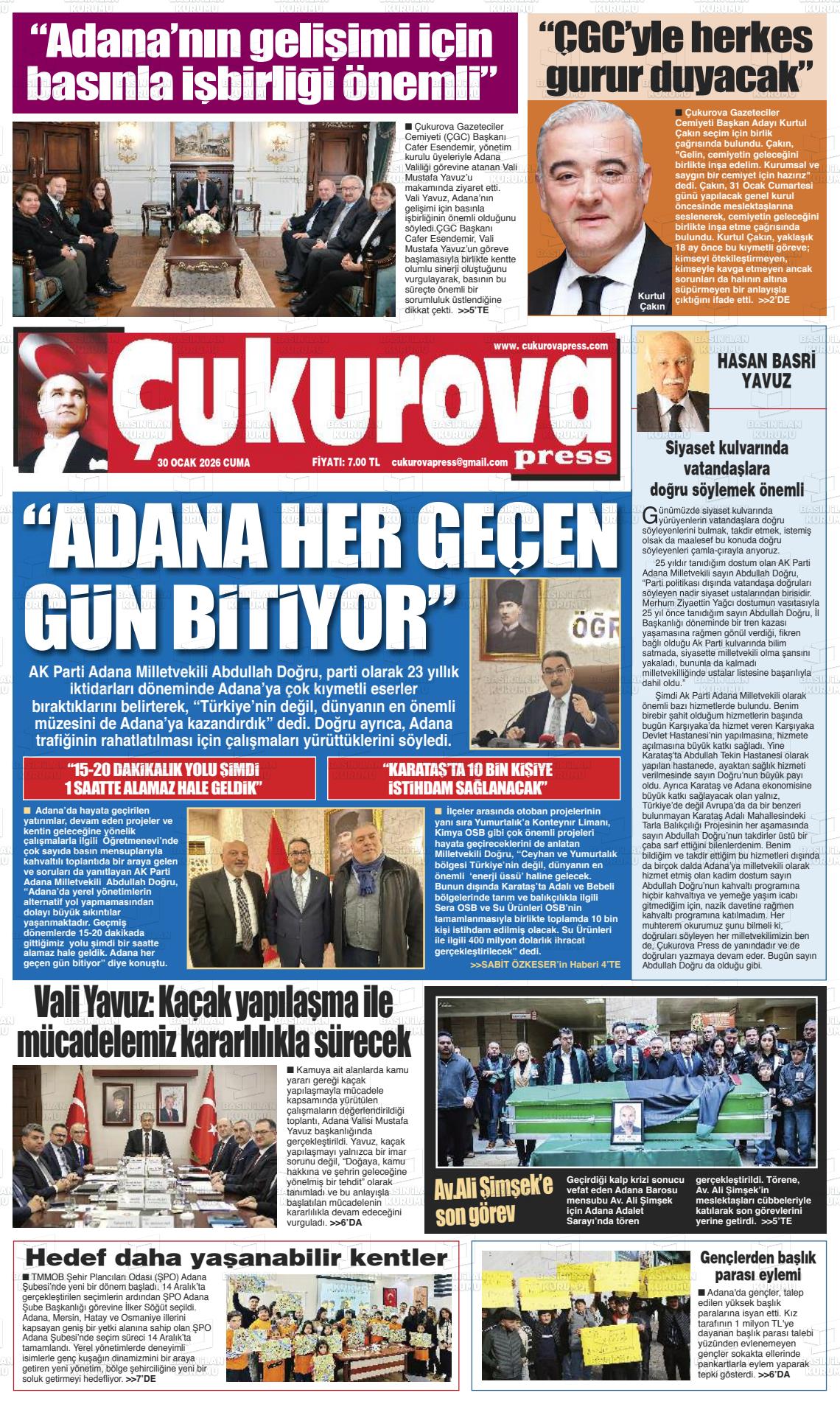 Adana Cukurovapress 30.01.2026