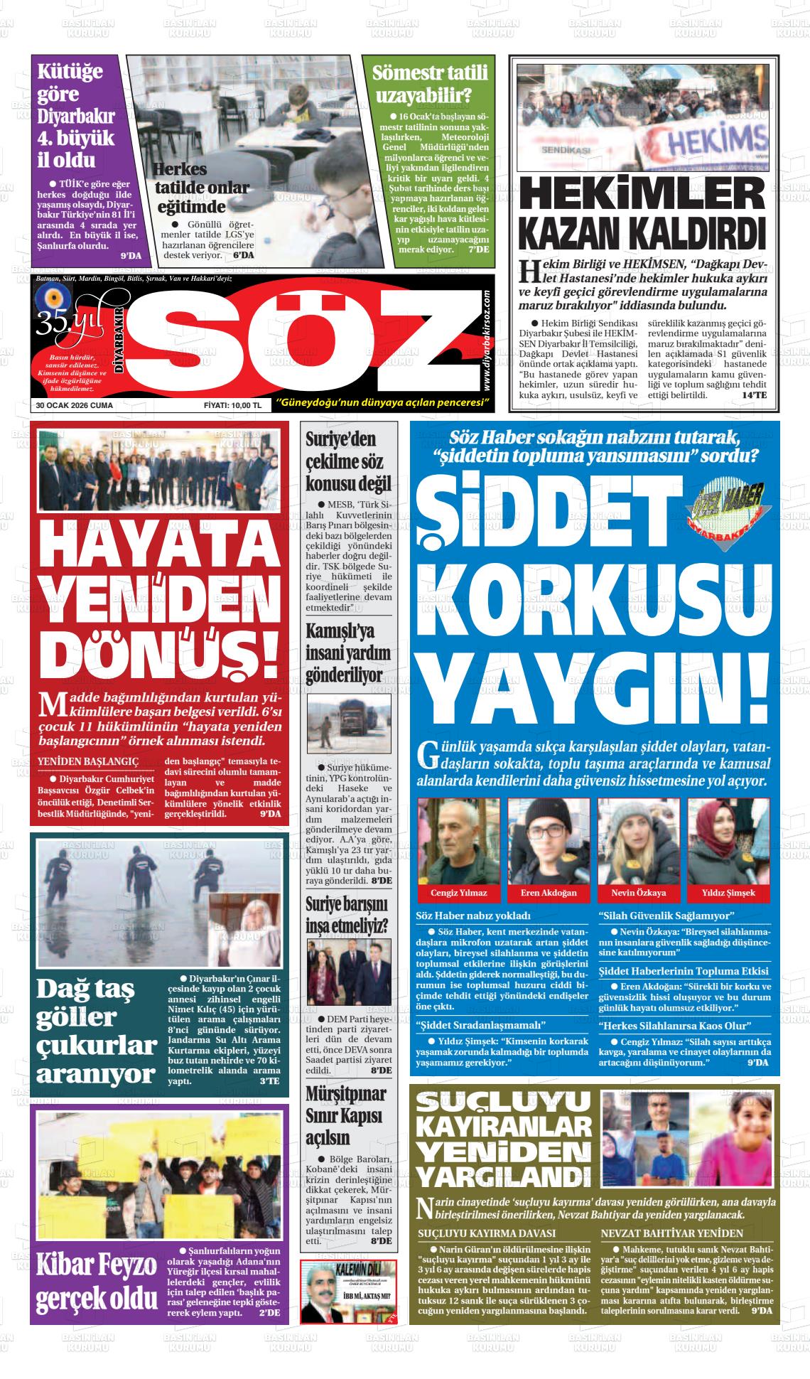 Diyarbakir Soz 30.01.2026