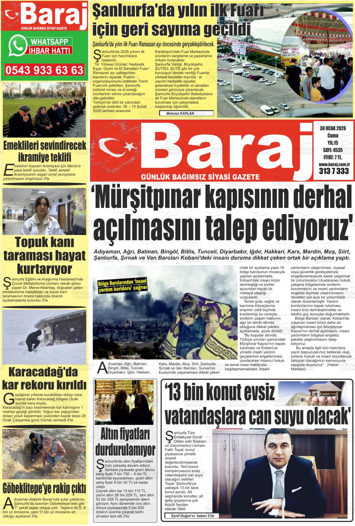 Sanliurfa Dundenbugunesafak 30.01.2026