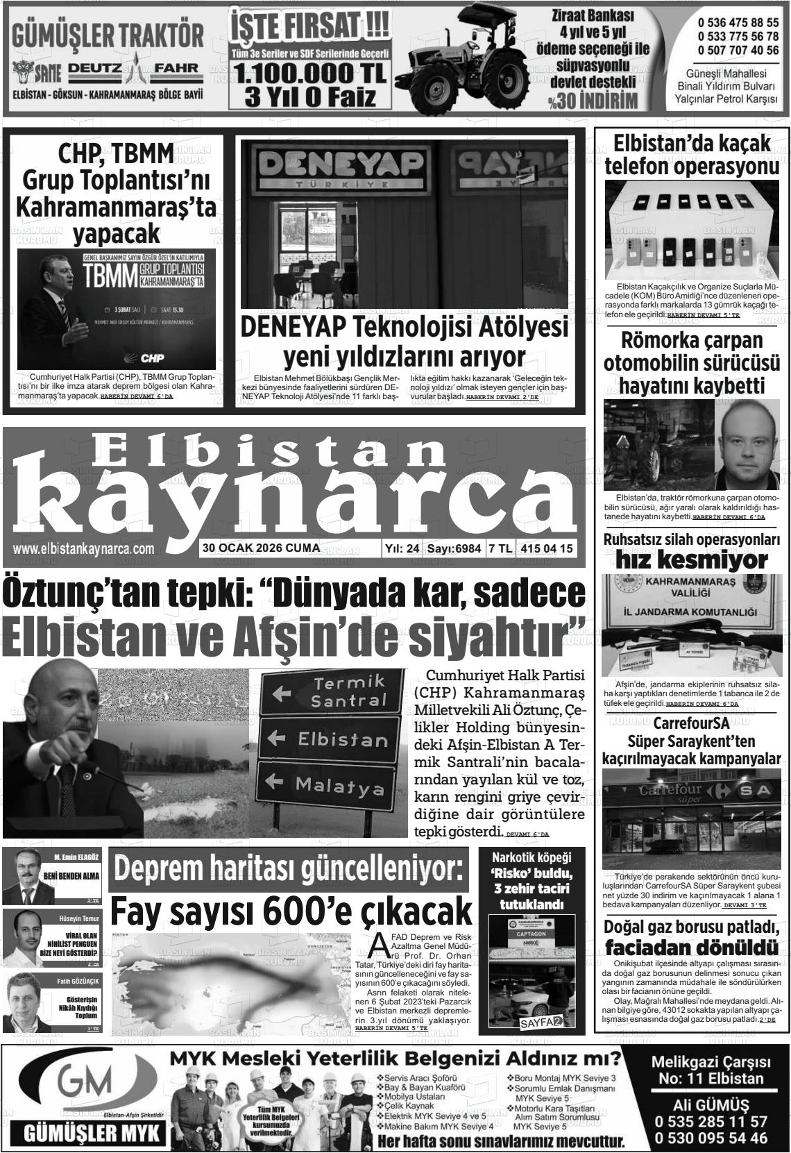 Kahramanmaras Elbistankaynarca 30.01.2026