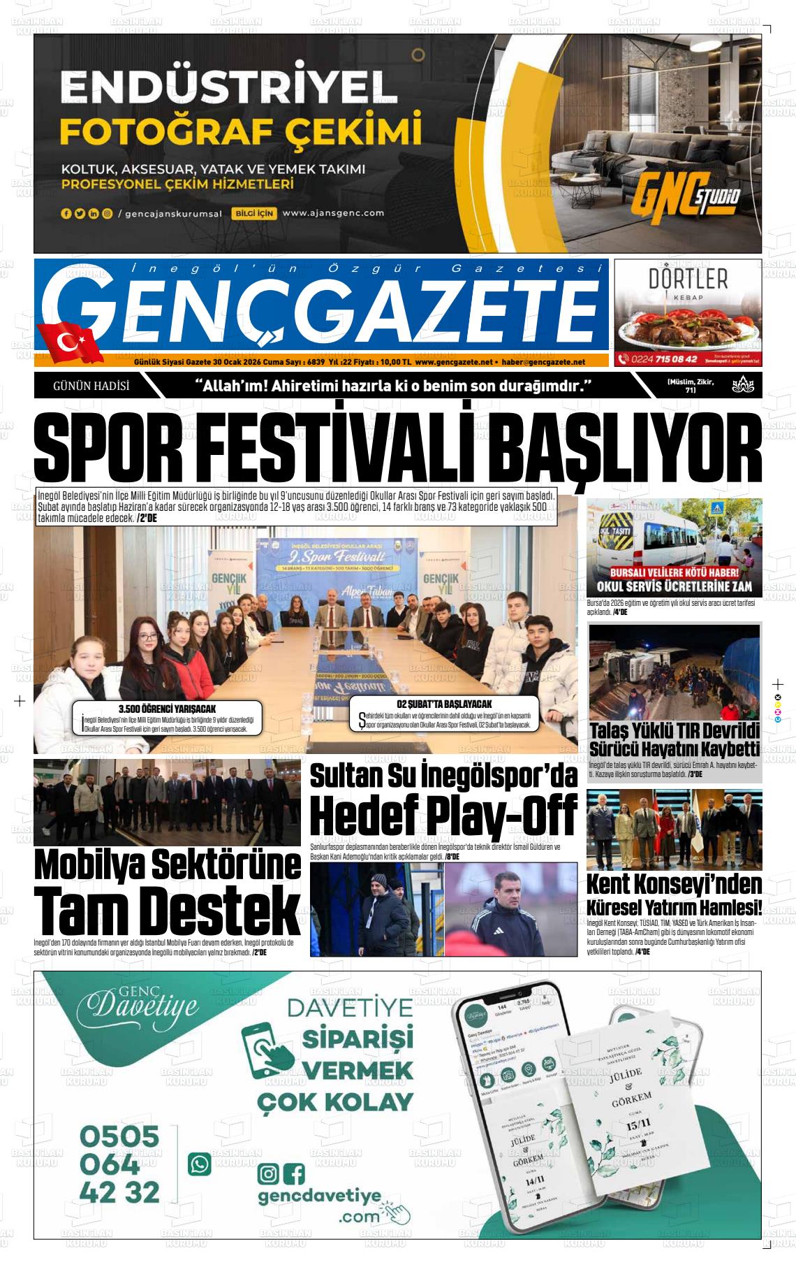 Bursa Gencgazete 30.01.2026