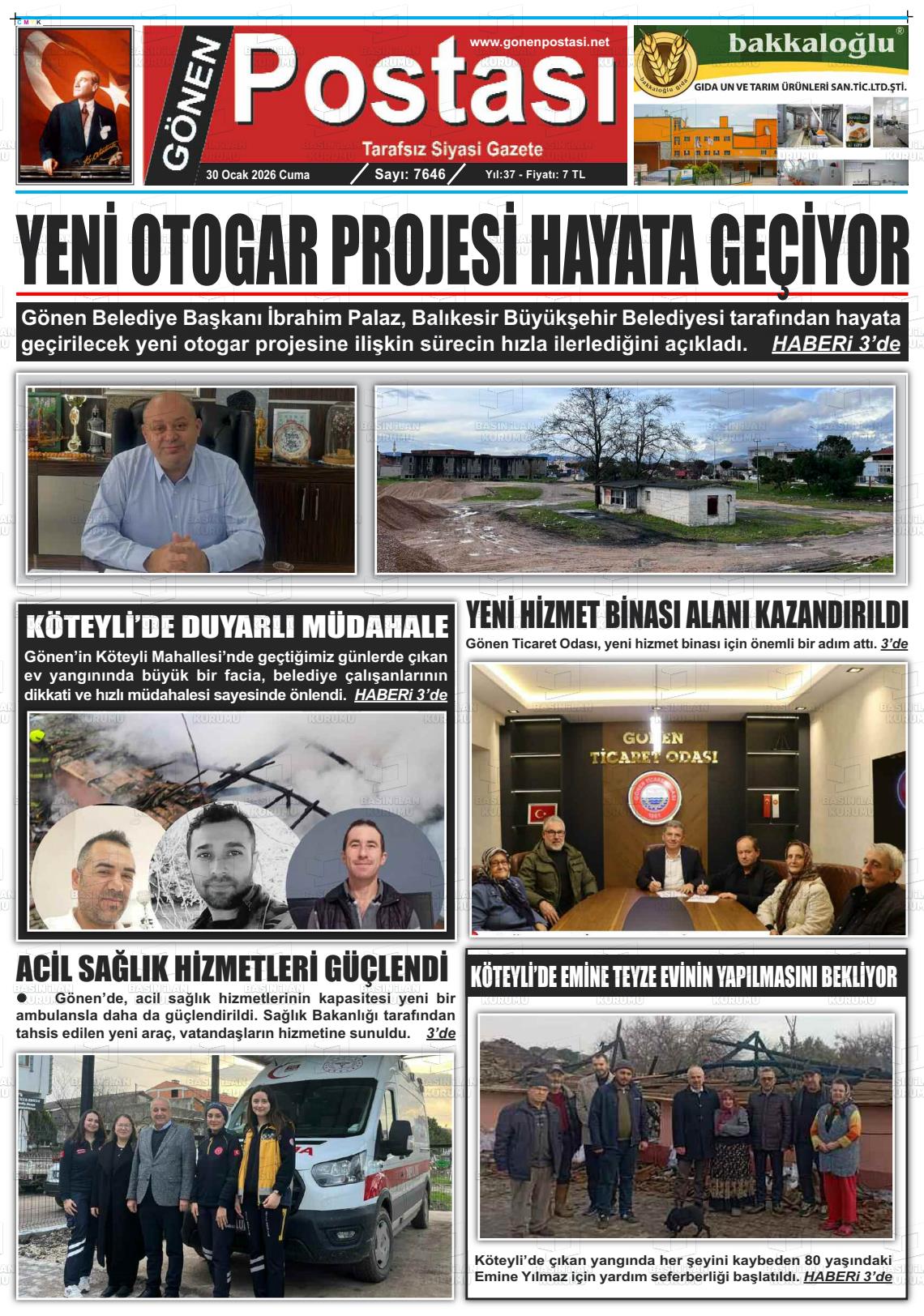 Balikesir Gonenpostasi 30.01.2026