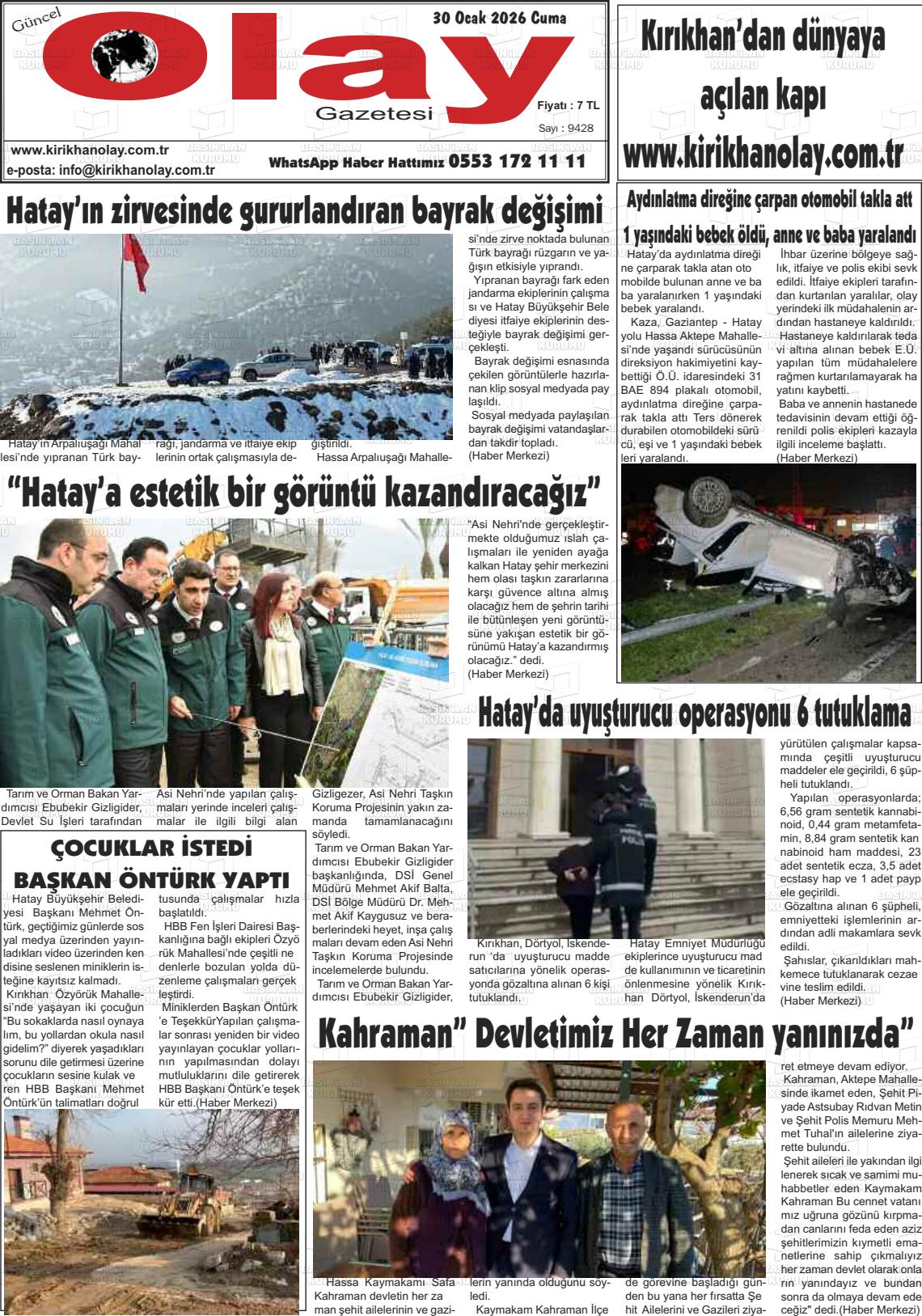 Hatay Guncelolay 30.01.2026