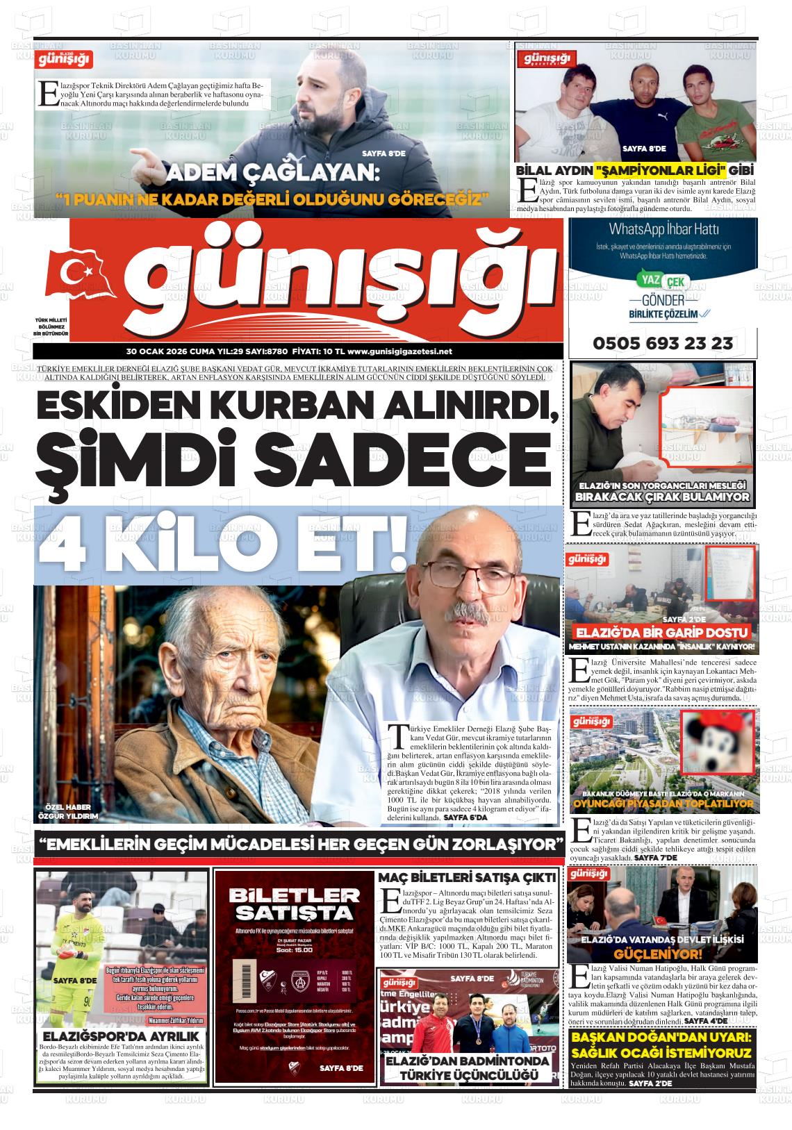 Elazig Gunisigi 30.01.2026